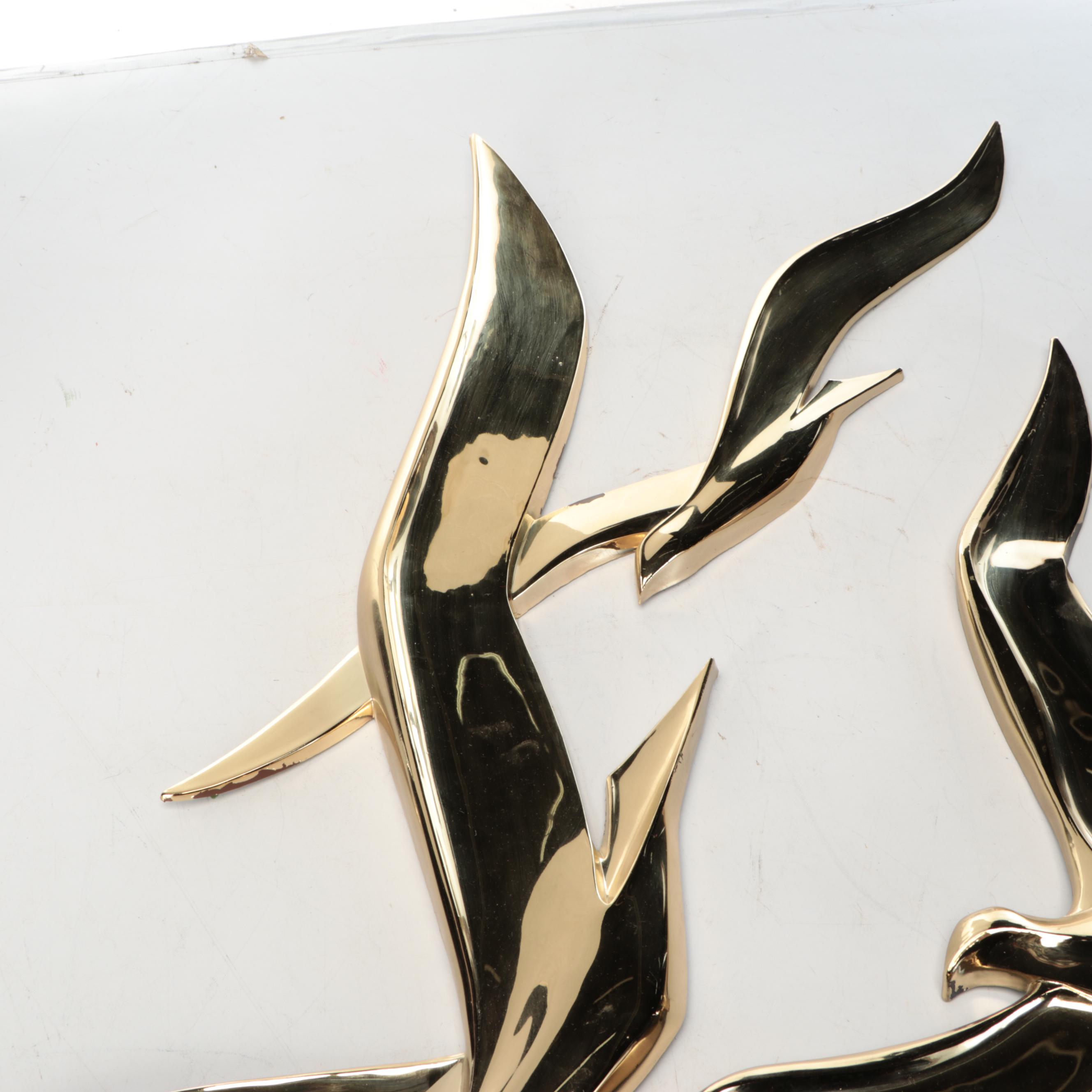 Syroco Inc. Gold Finish Seagulls Wall Hanging Décor, 1963