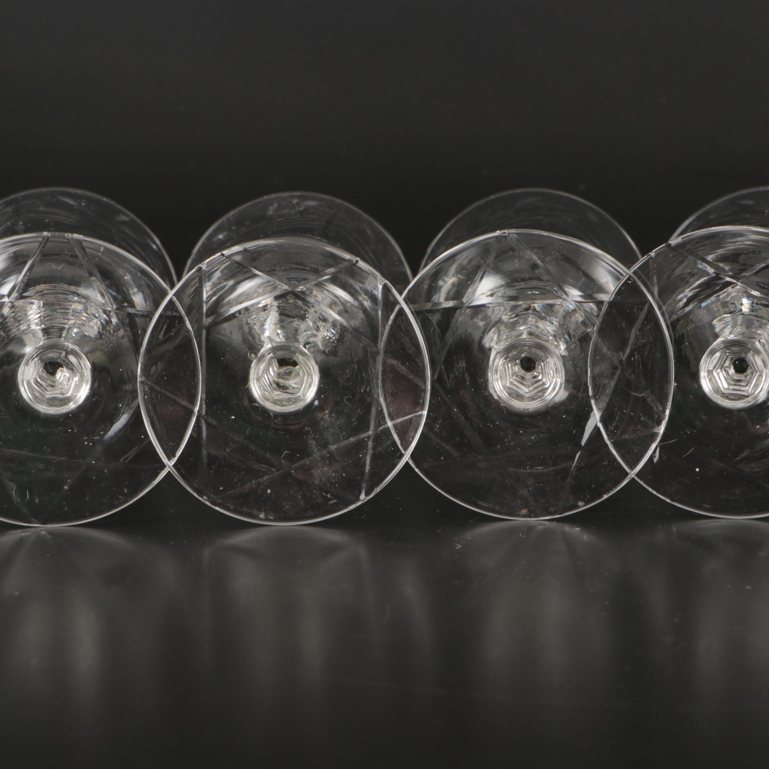 Fostoria "Nosegay" and Rock Sharpe "Arctic Rose" Glass Stemware