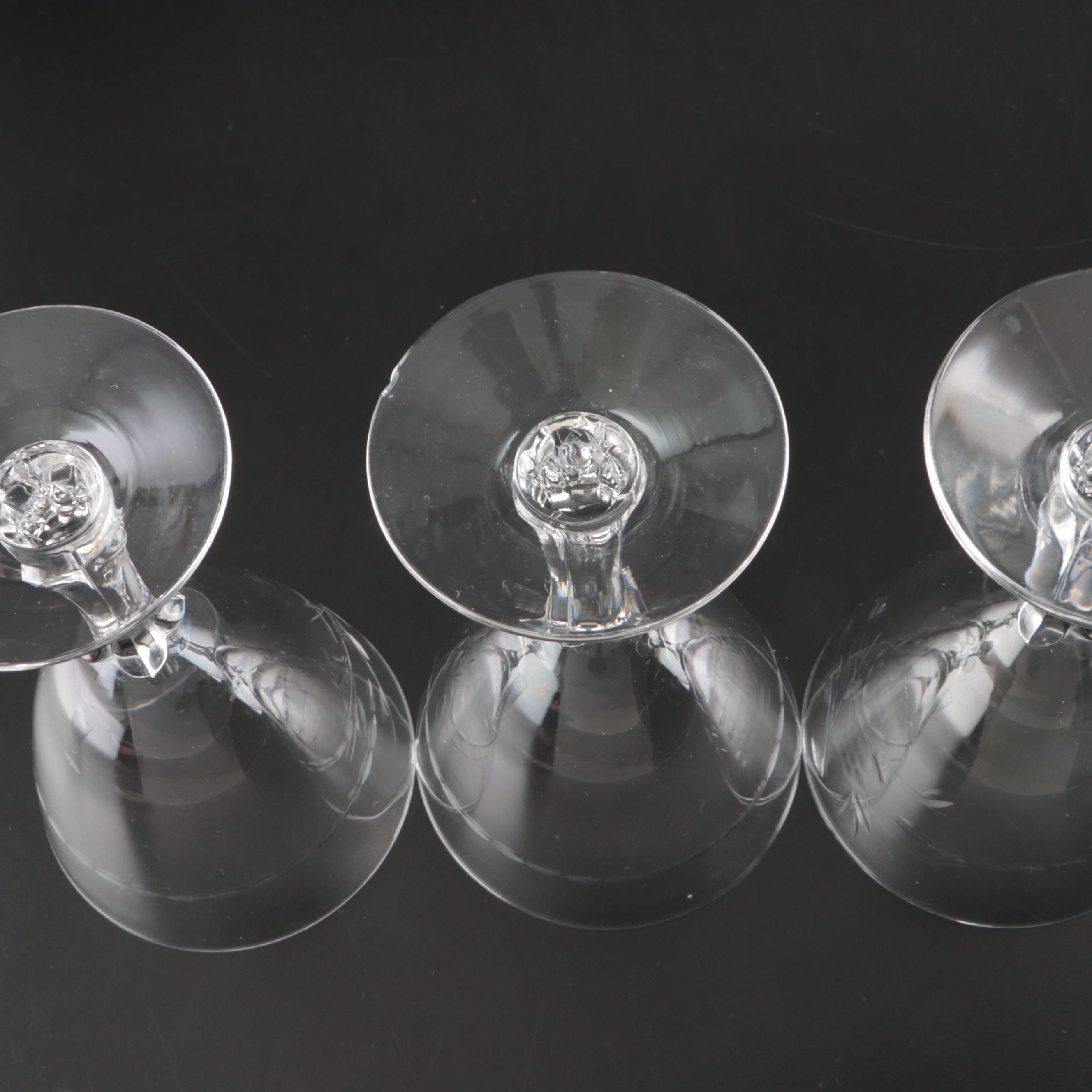 Fostoria "Nosegay" and Rock Sharpe "Arctic Rose" Glass Stemware