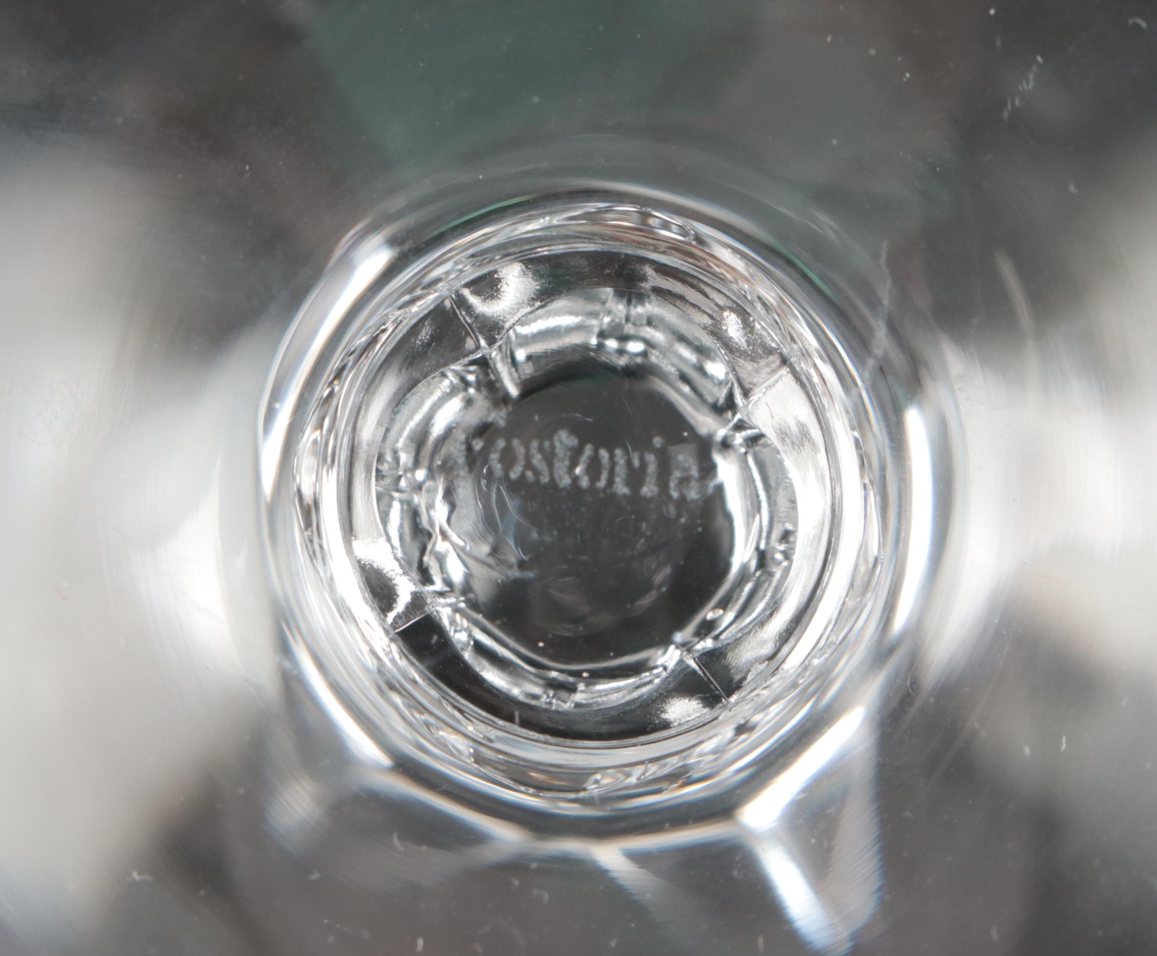 Fostoria "Nosegay" and Rock Sharpe "Arctic Rose" Glass Stemware