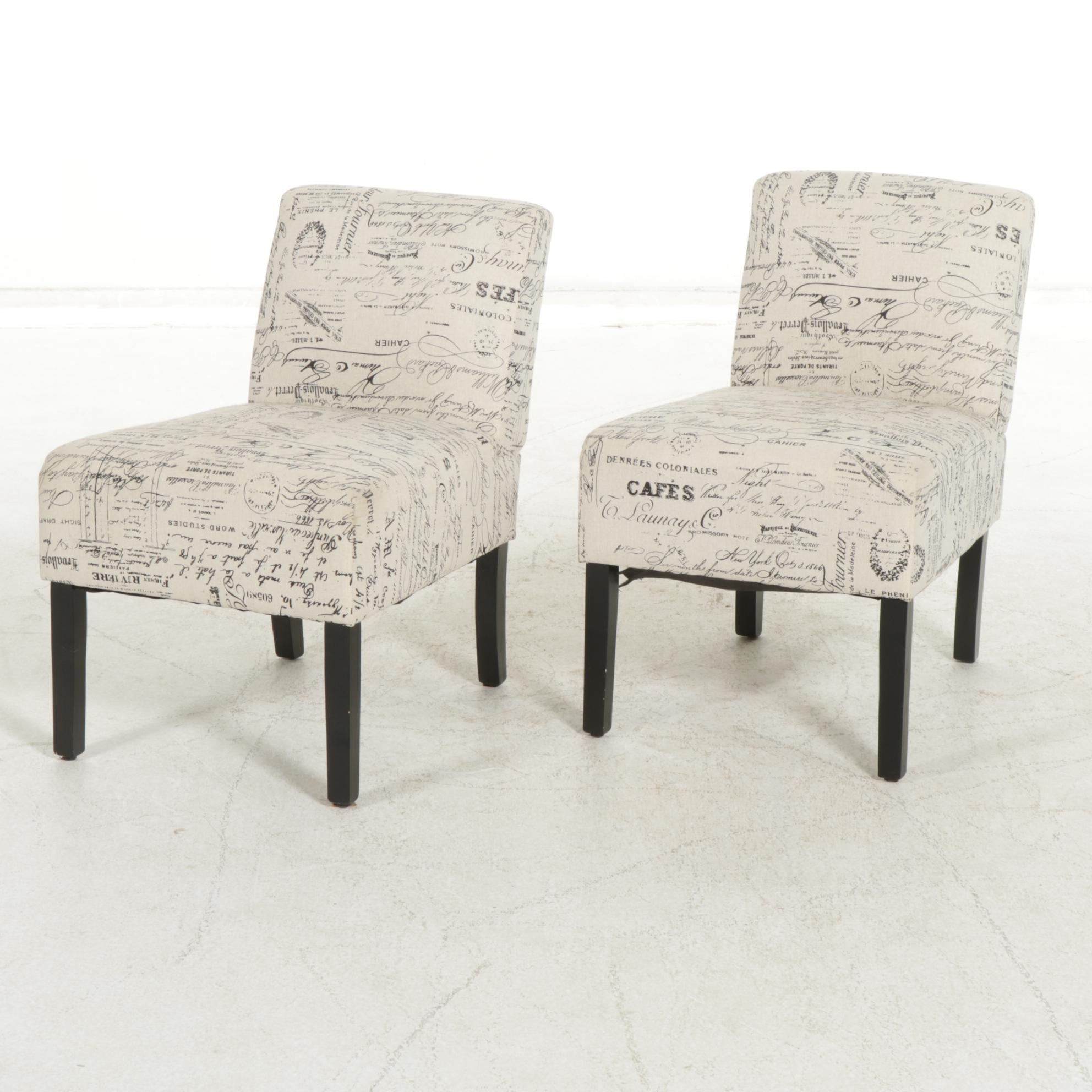 Pair of Contemporary Upholstered Accent Chairs