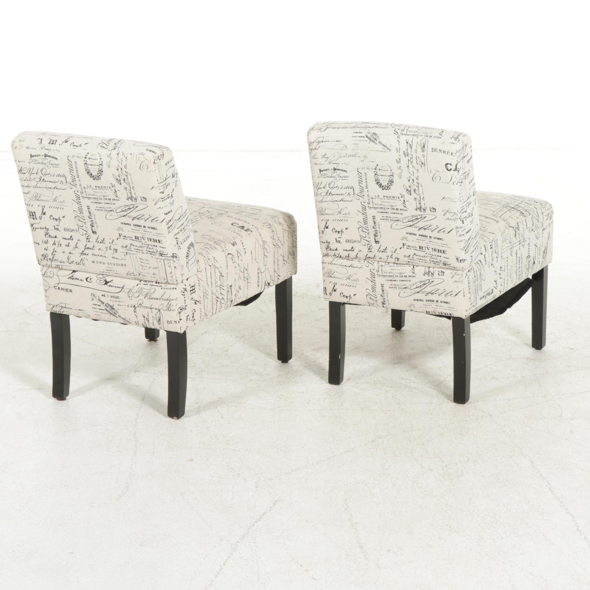 Pair of Contemporary Upholstered Accent Chairs