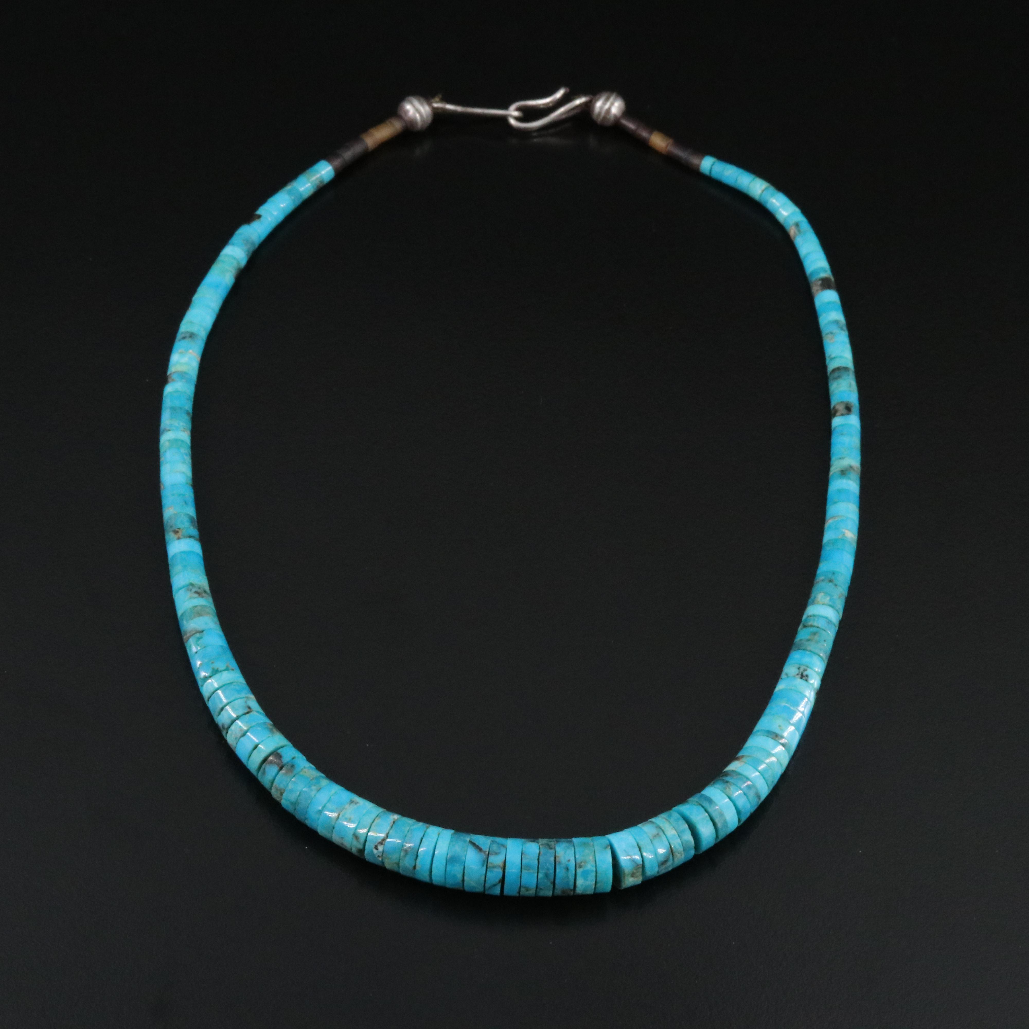Sterling Graduated Turquoise Necklace