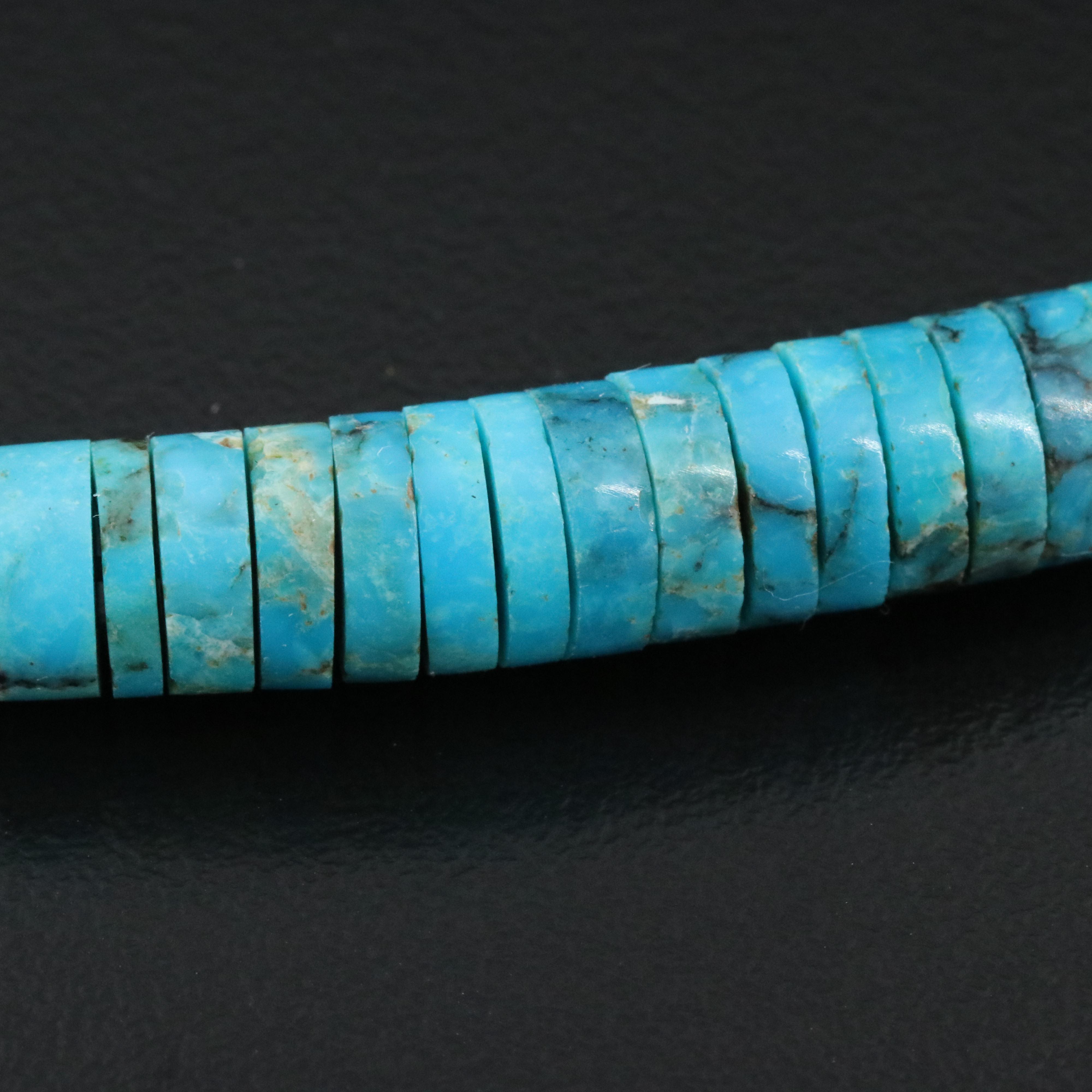 Sterling Graduated Turquoise Necklace