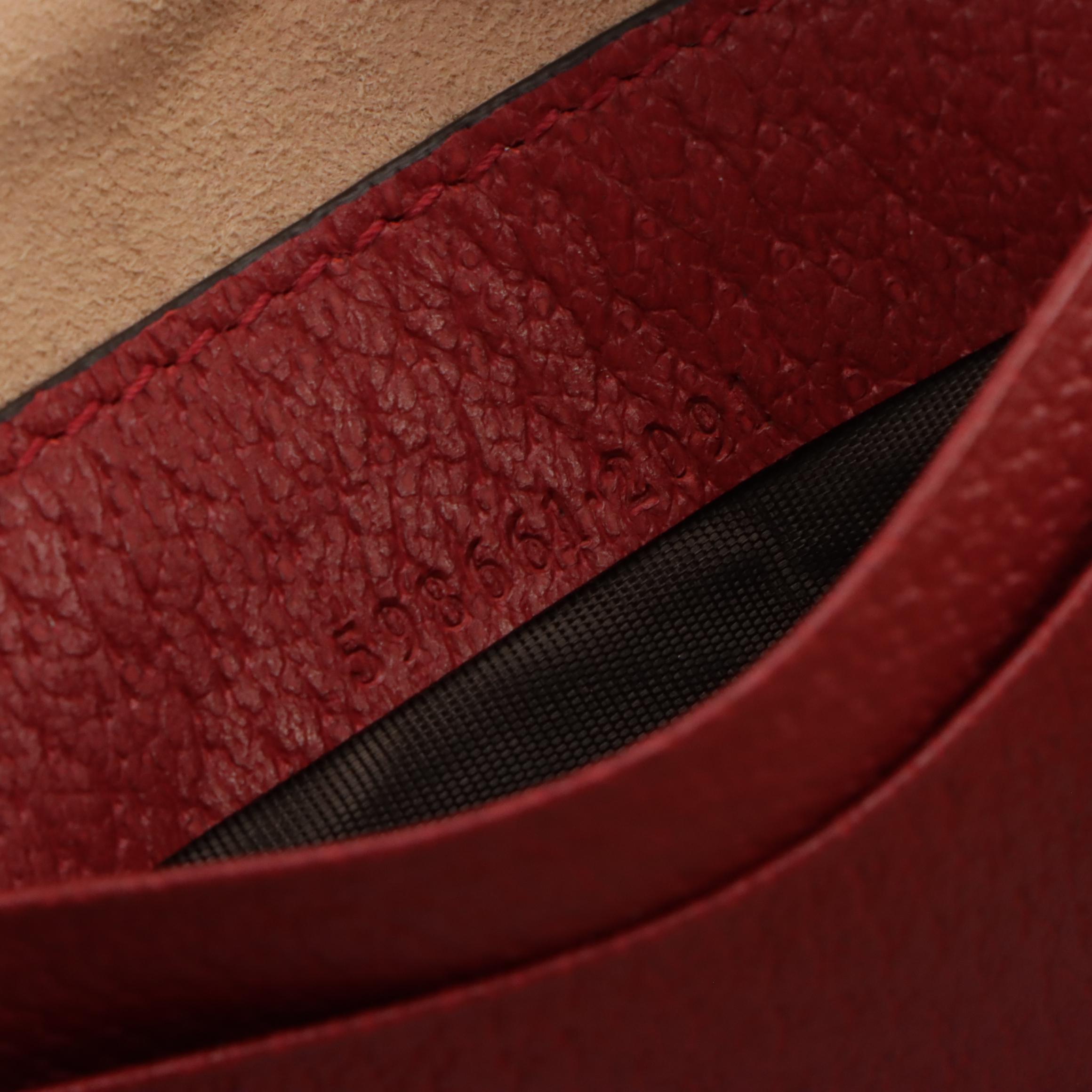 Gucci Ophidia Mini Backpack in GG Supreme Flora Coated Canvas and Red Leather