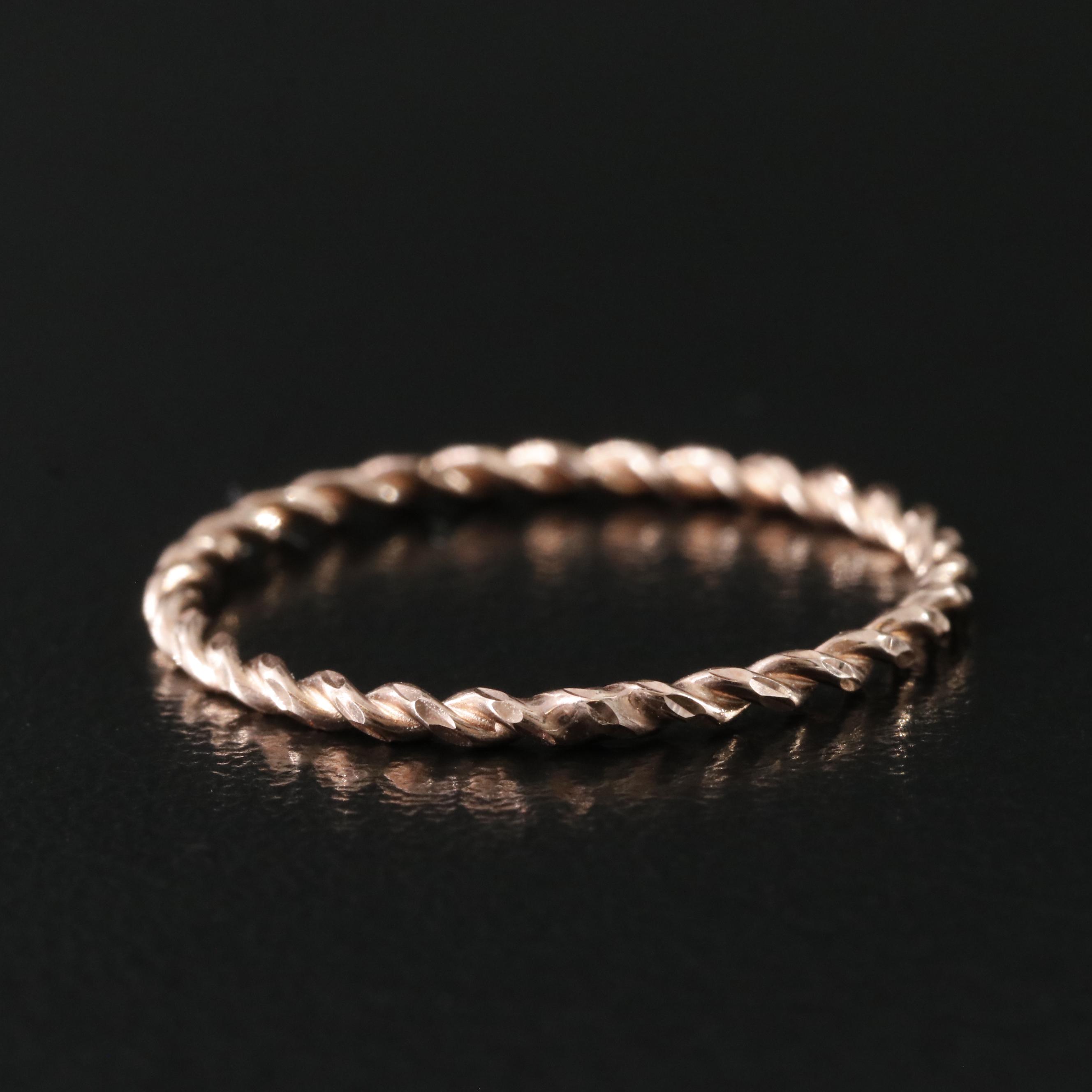 14K Rose Gold Fluted Band