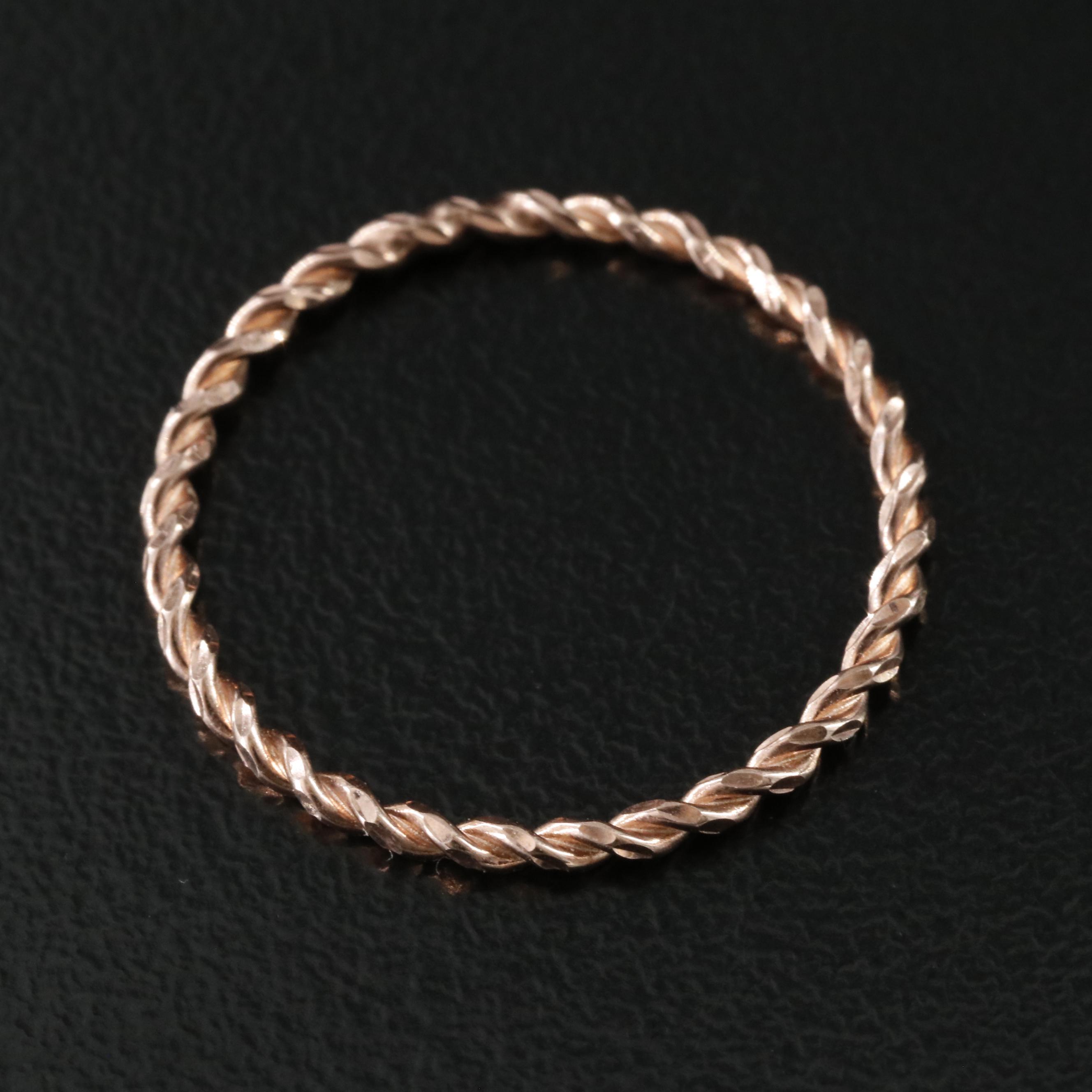 14K Rose Gold Fluted Band