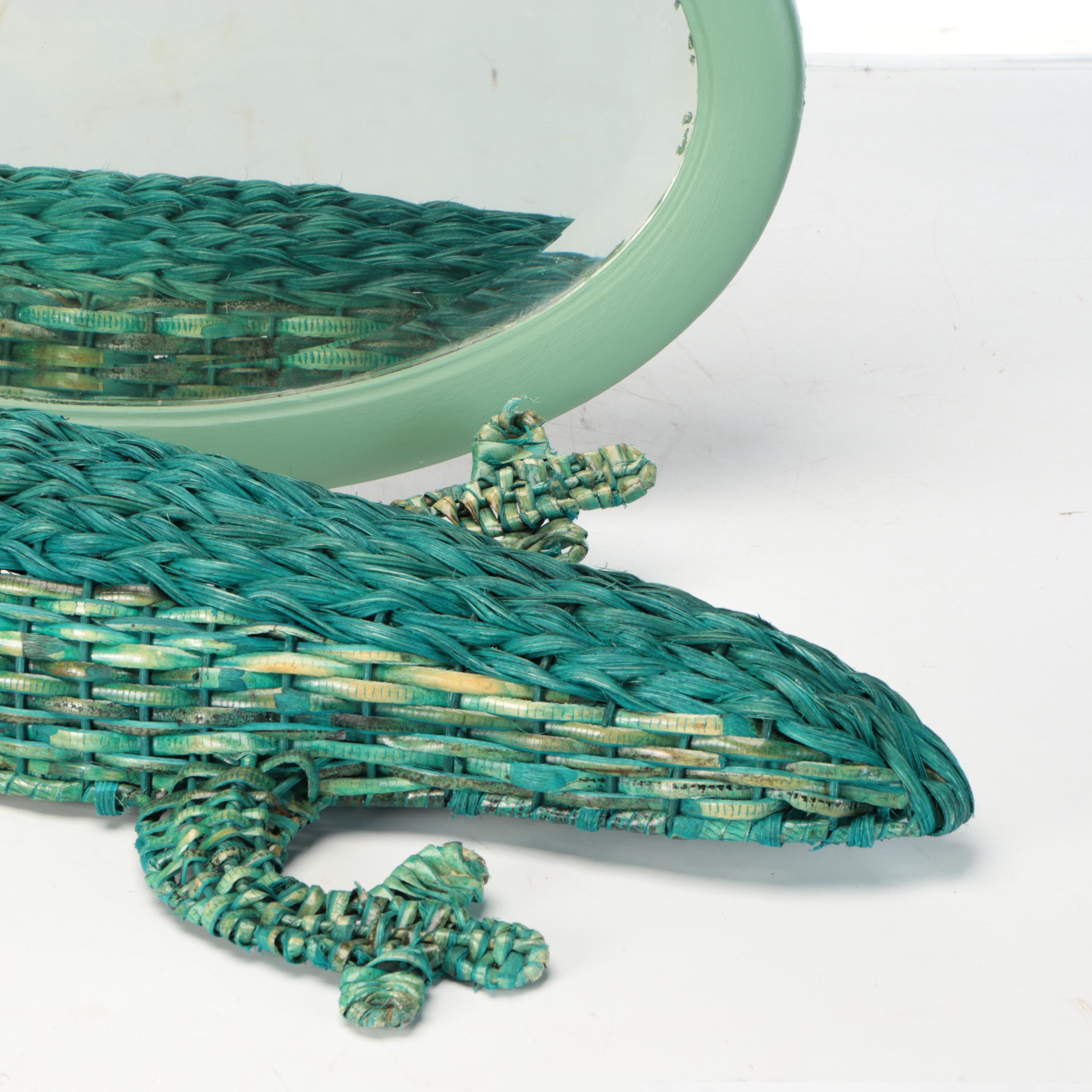 Basketry Salamander with Painted Oval Mirror