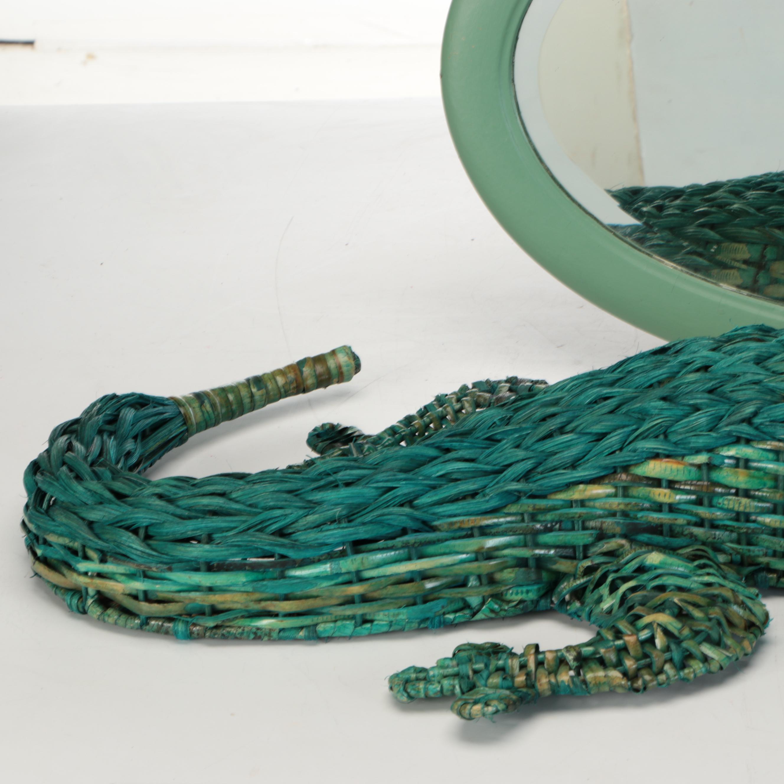 Basketry Salamander with Painted Oval Mirror