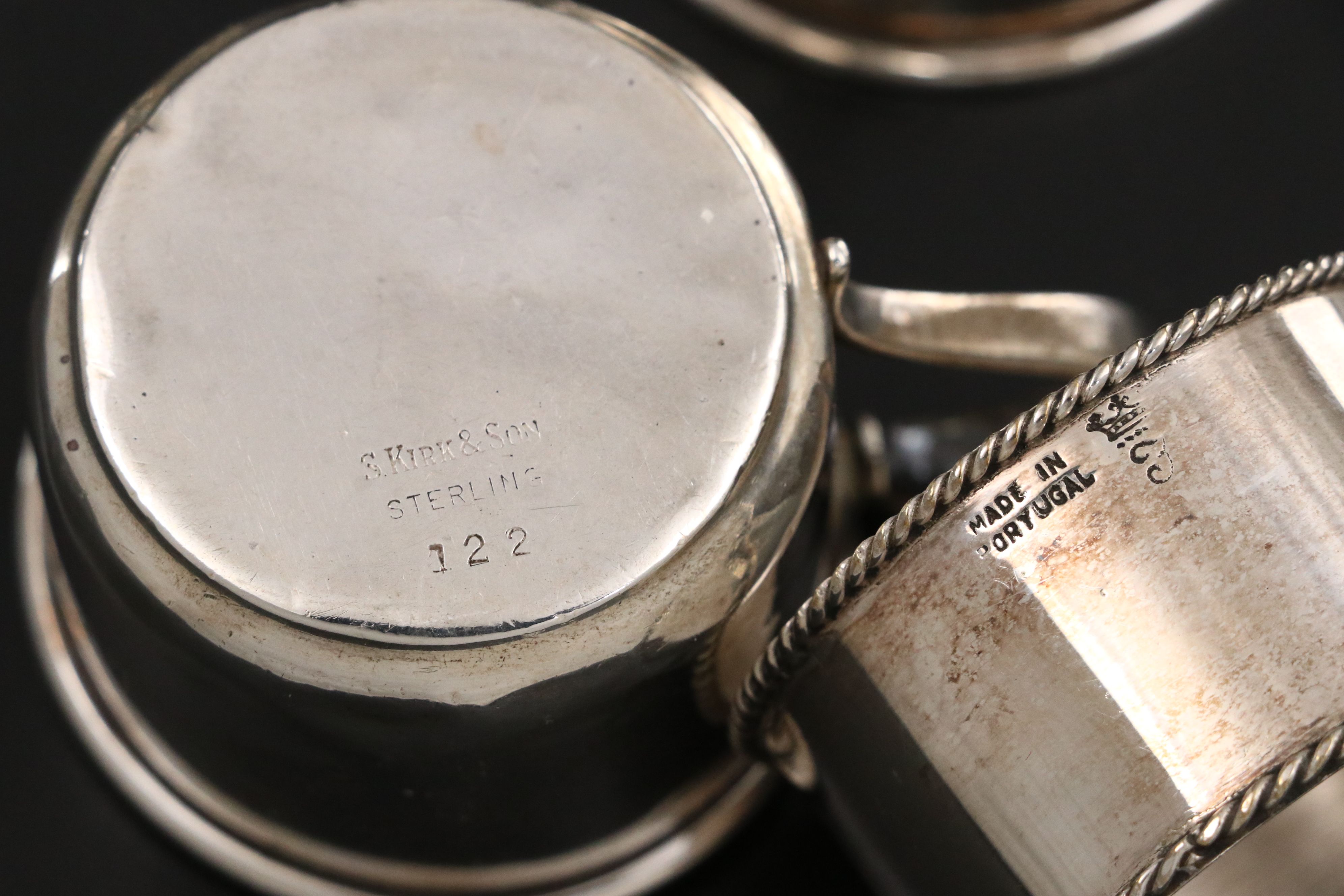 Georgian Sheffield Plate Armorial Engraved Shakers with Other Table Accessories