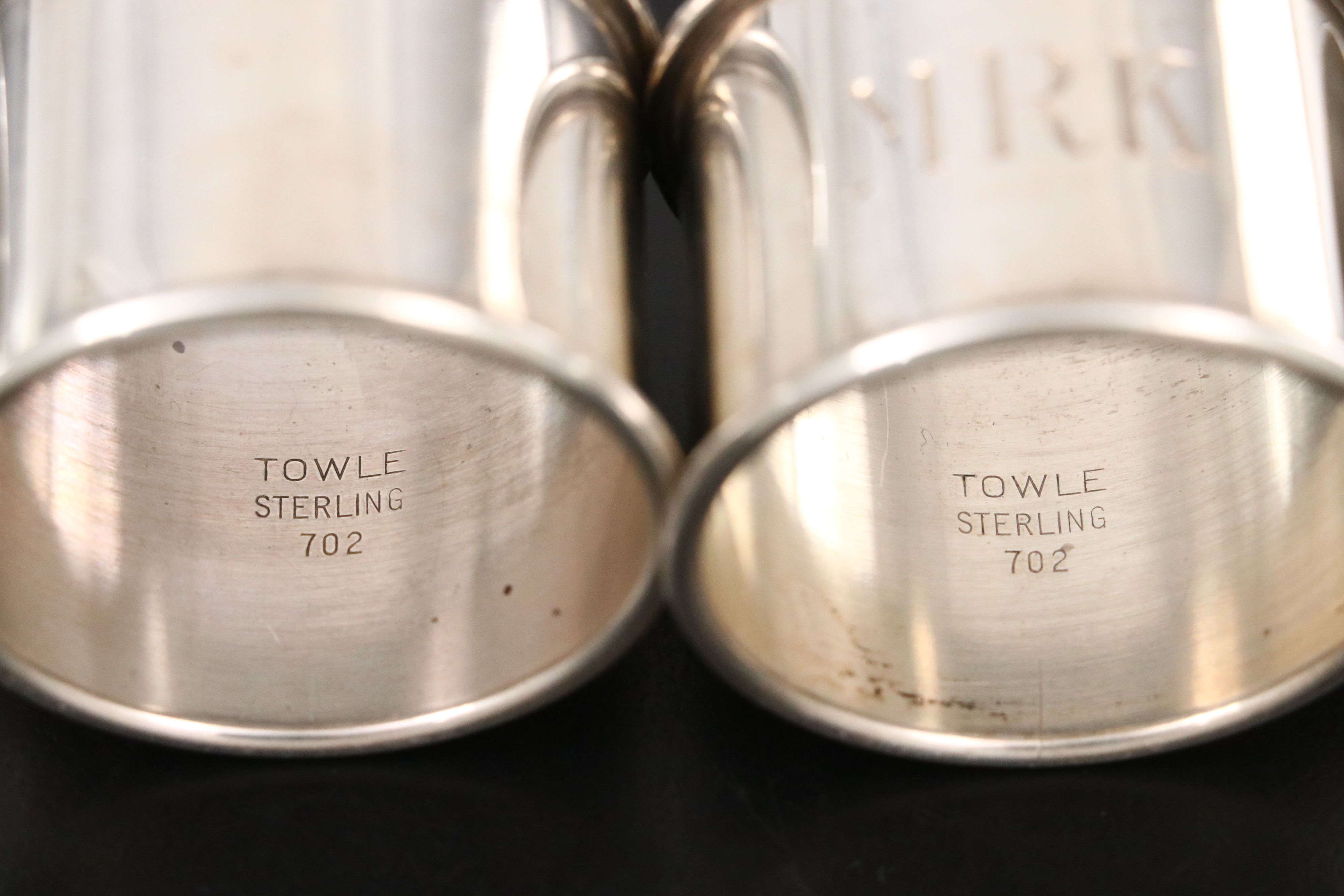 Georgian Sheffield Plate Armorial Engraved Shakers with Other Table Accessories