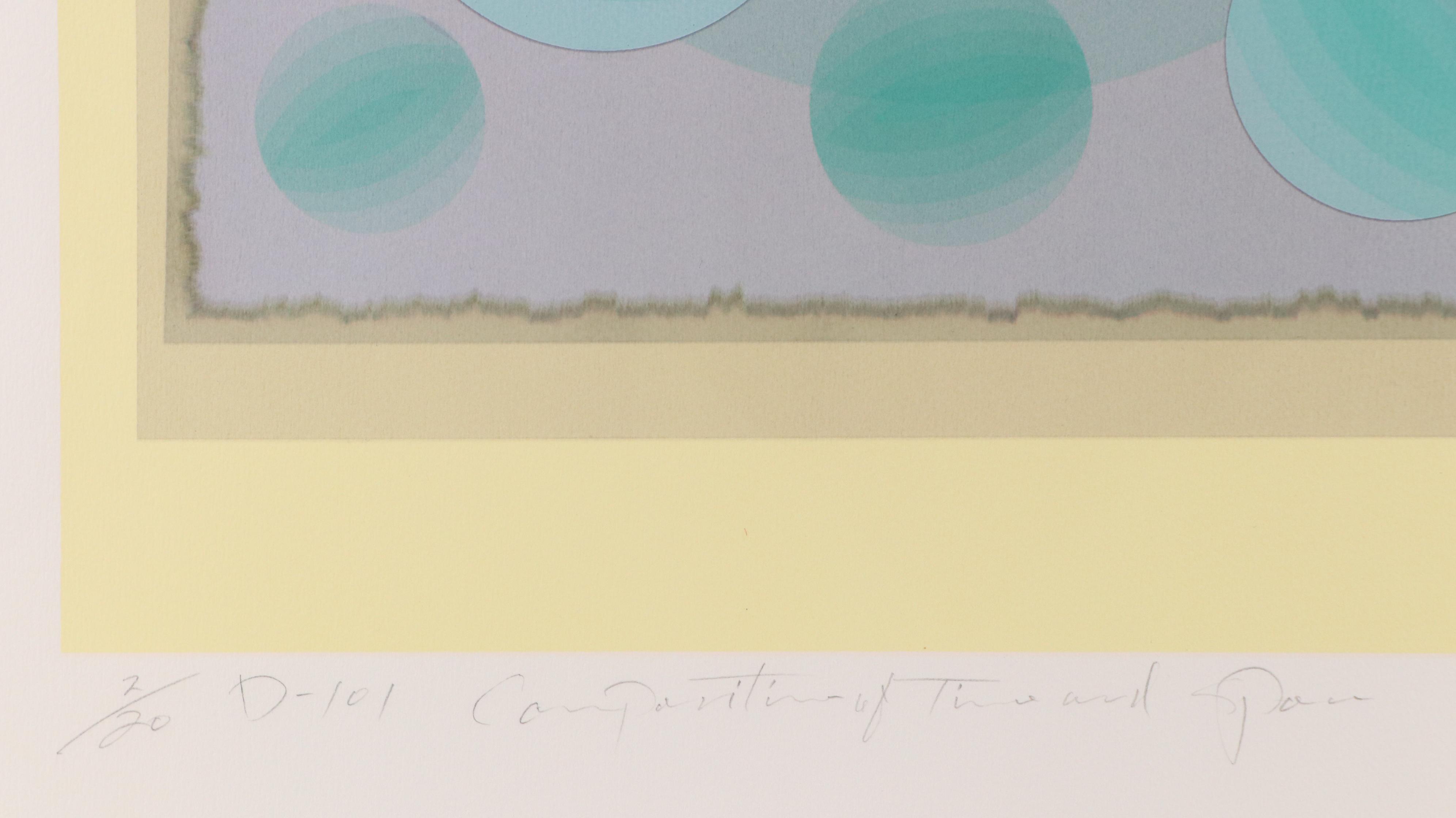 Nobuteru Shimotakahara Op Art Serigraph "Composition of Time and Space (D-101)"