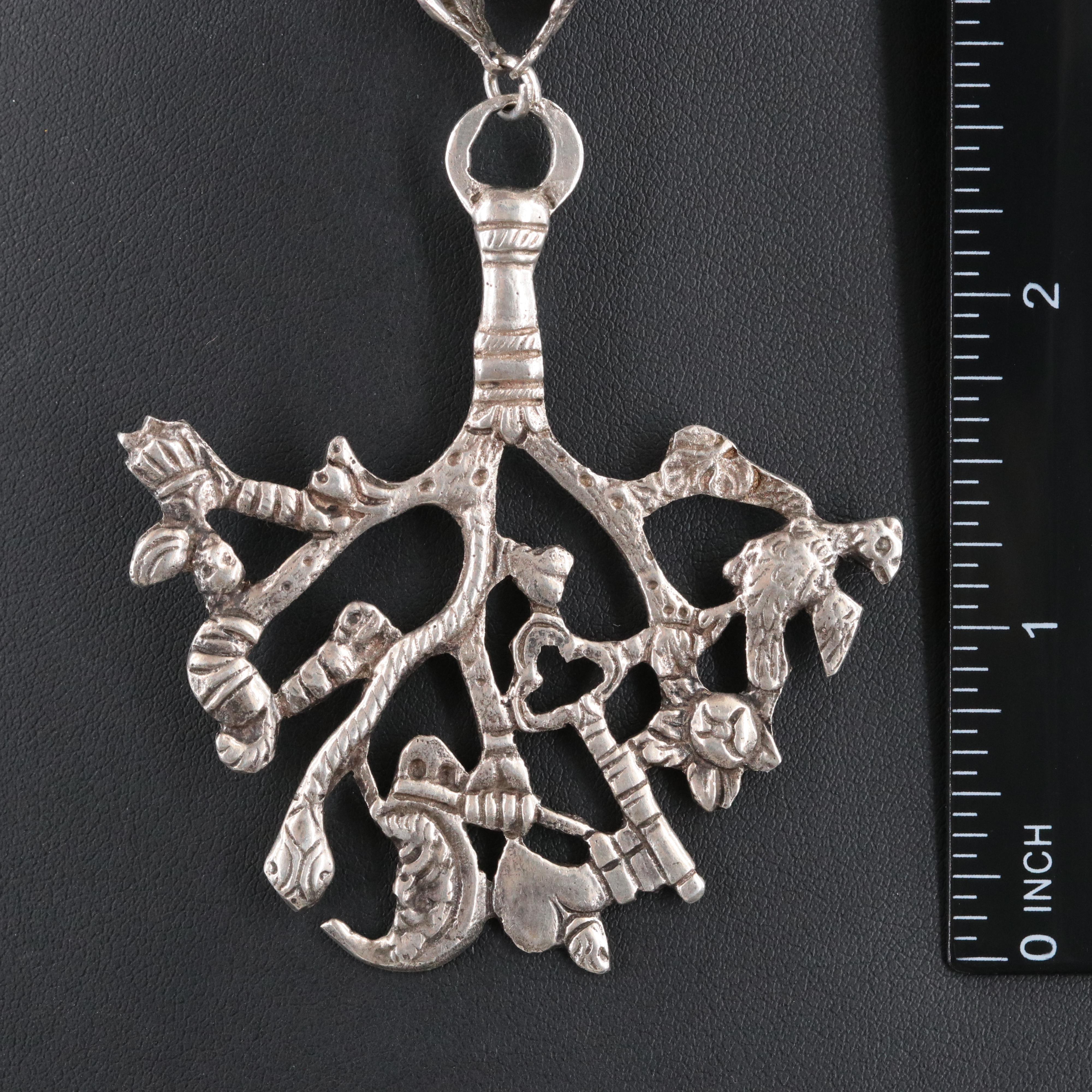 Italian 800 Silver and Sterling Agate Necklace