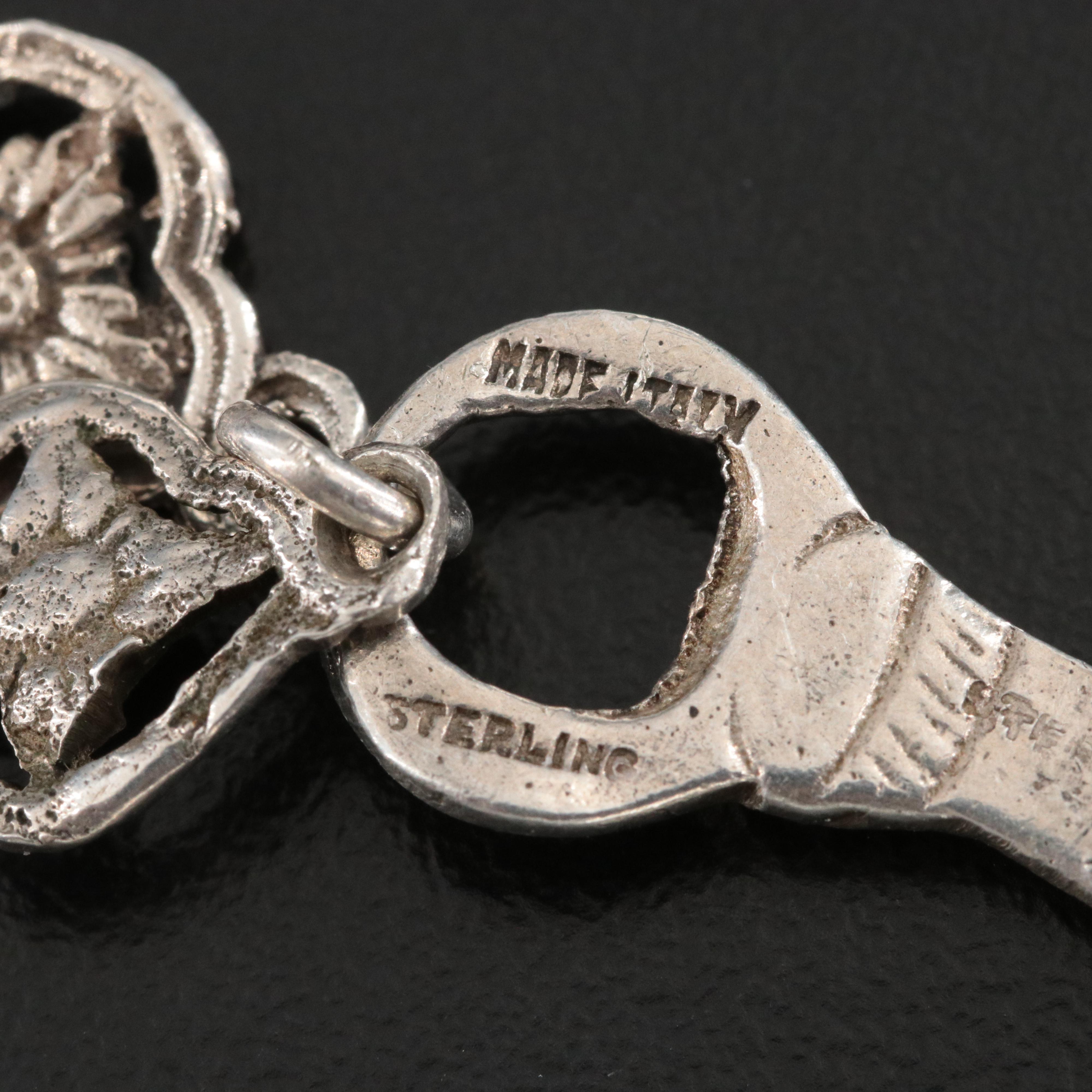 Italian 800 Silver and Sterling Agate Necklace