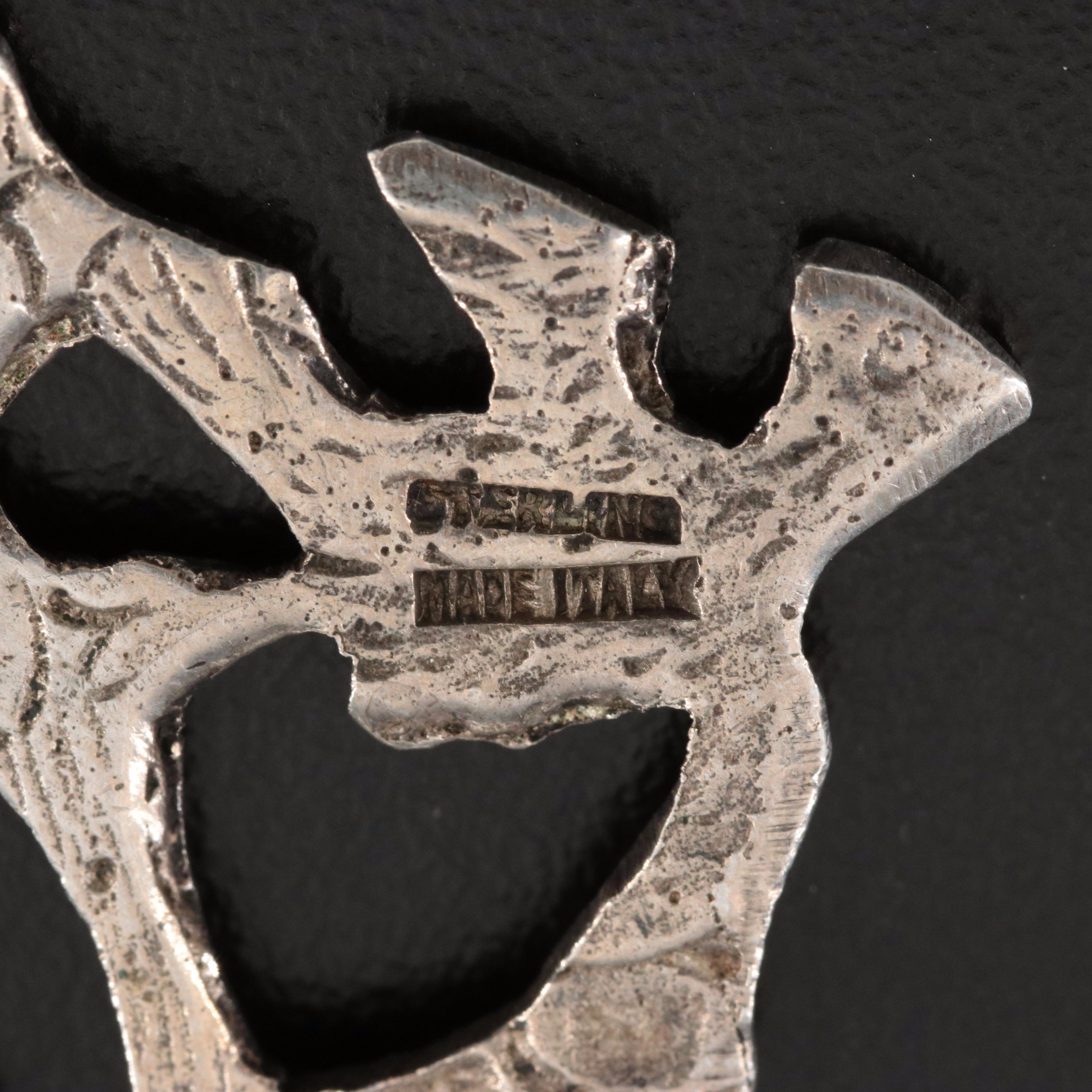 Italian 800 Silver and Sterling Agate Necklace