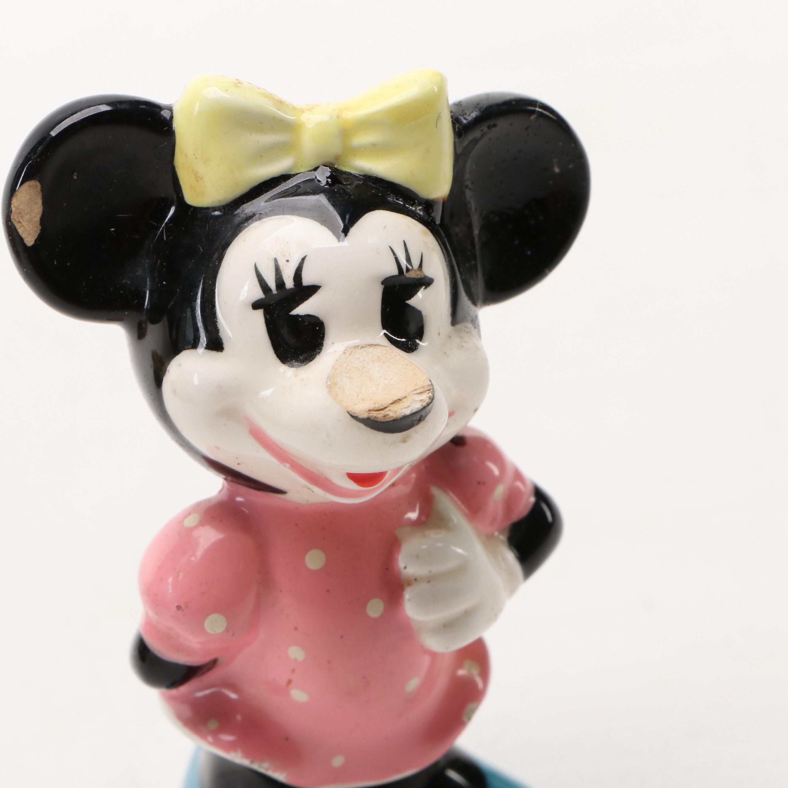 Walt Disney Mickey Ceramic Pencil Holder and Figurines with Metal Frog Molds