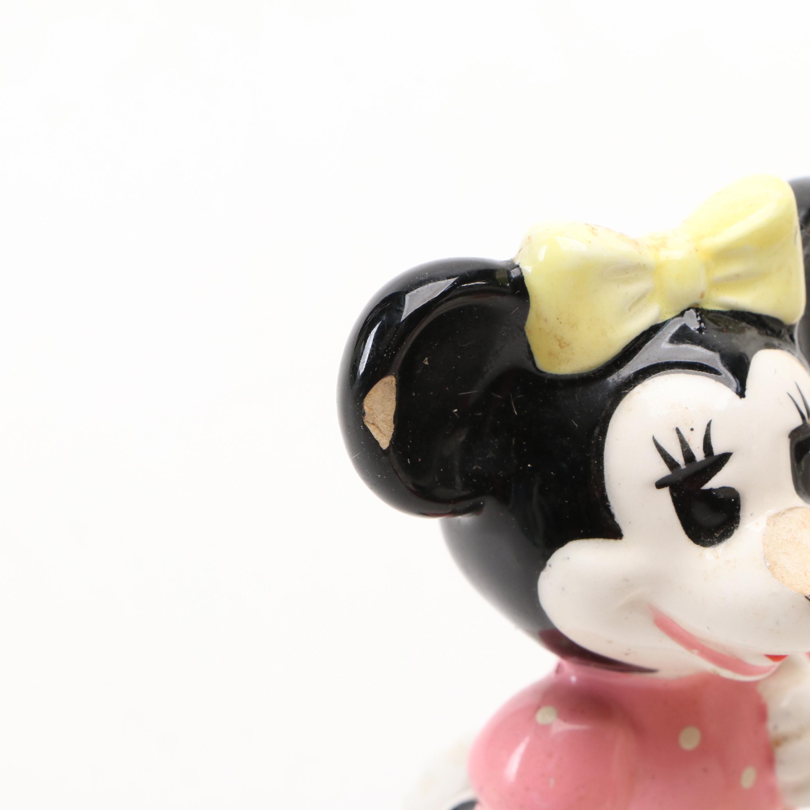 Walt Disney Mickey Ceramic Pencil Holder and Figurines with Metal Frog Molds