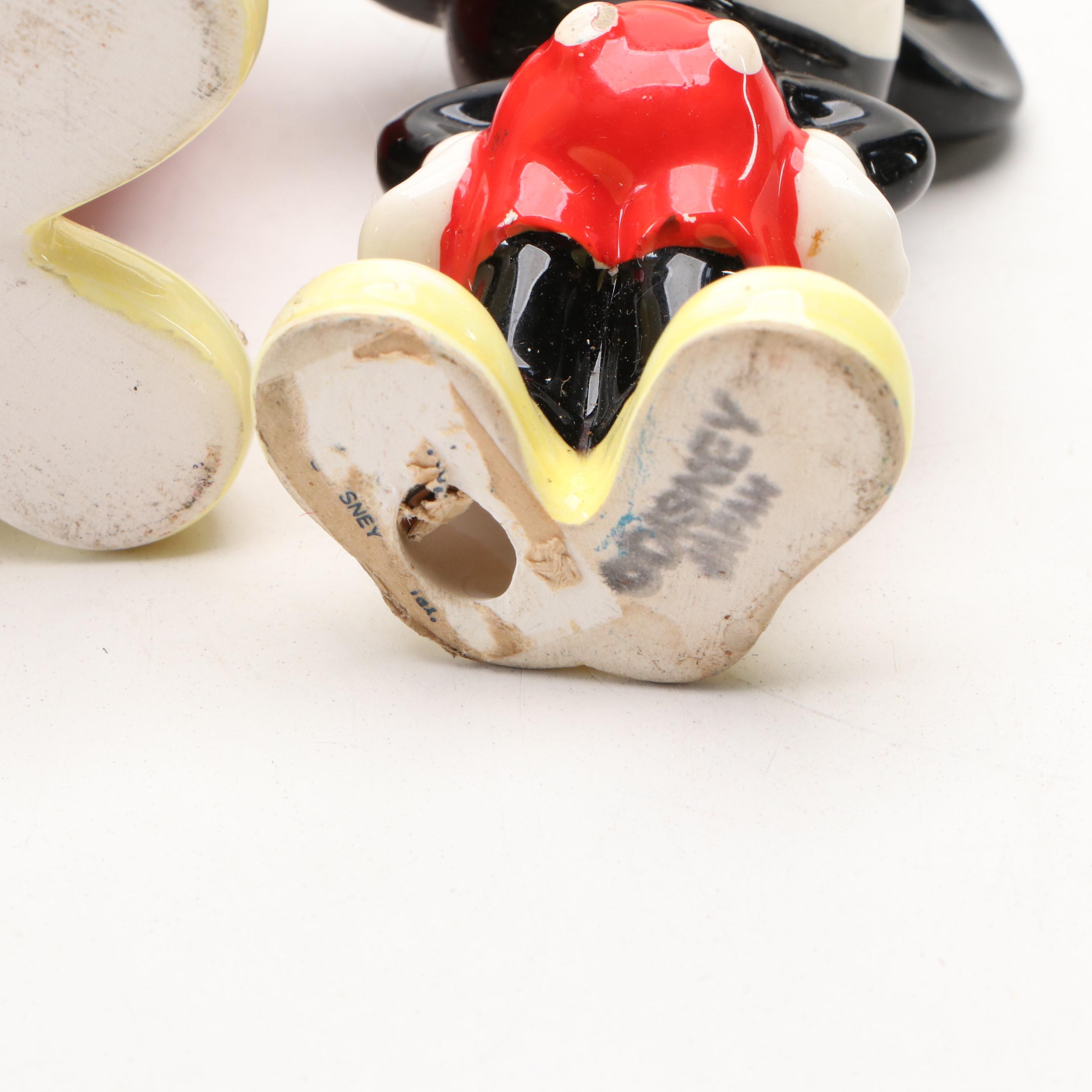 Walt Disney Mickey Ceramic Pencil Holder and Figurines with Metal Frog Molds