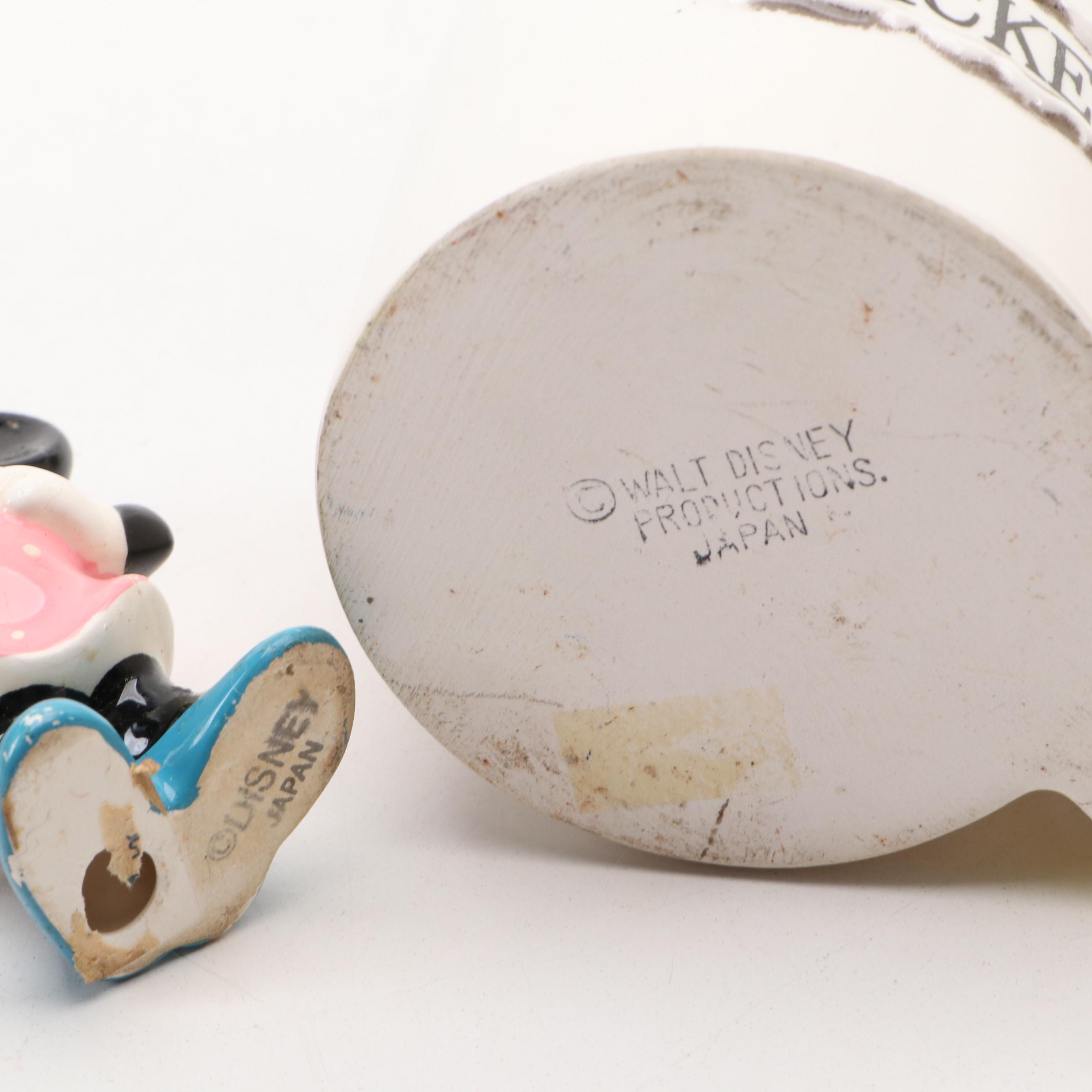 Walt Disney Mickey Ceramic Pencil Holder and Figurines with Metal Frog Molds