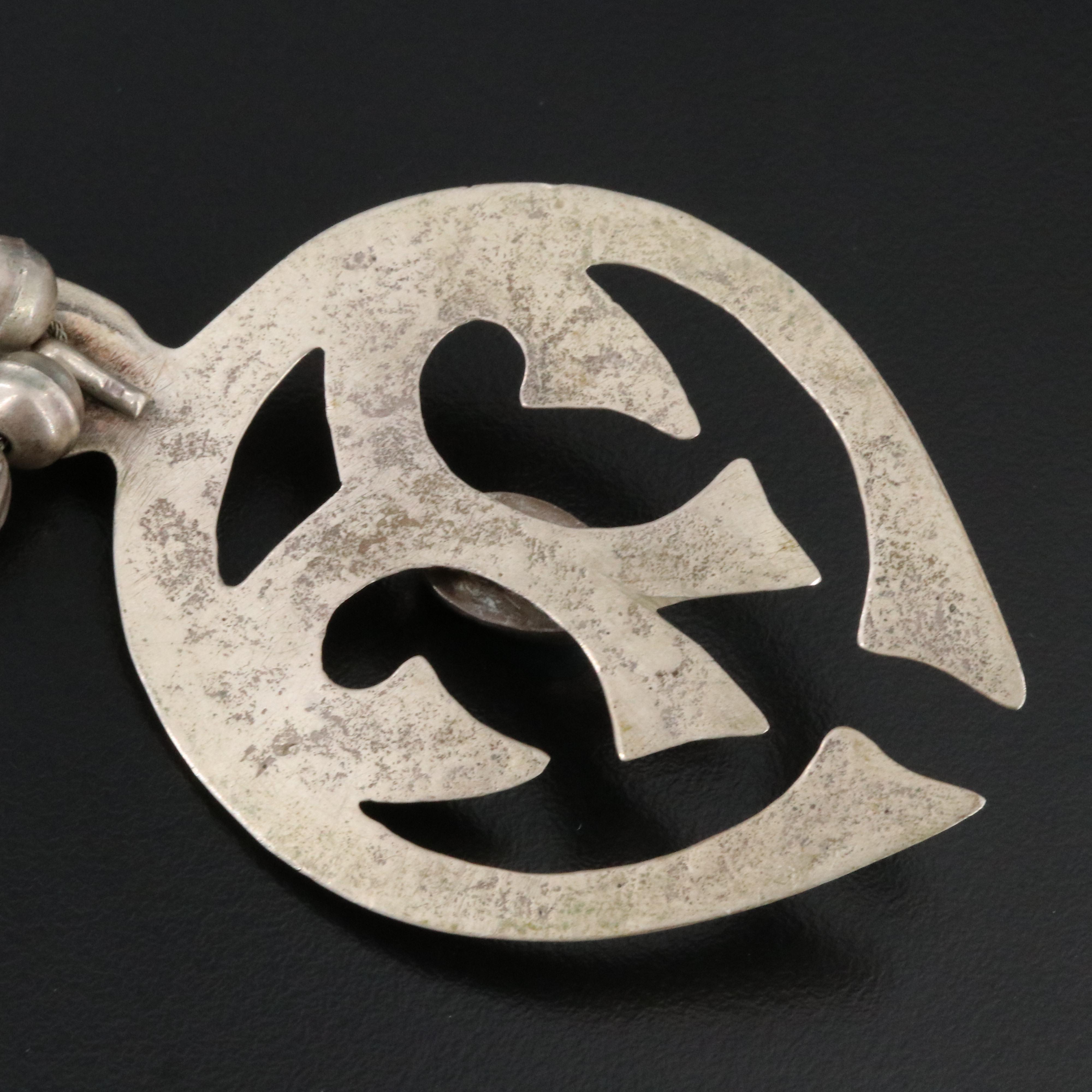 Southwestern Sterling Turquoise Tufa Cast Necklace