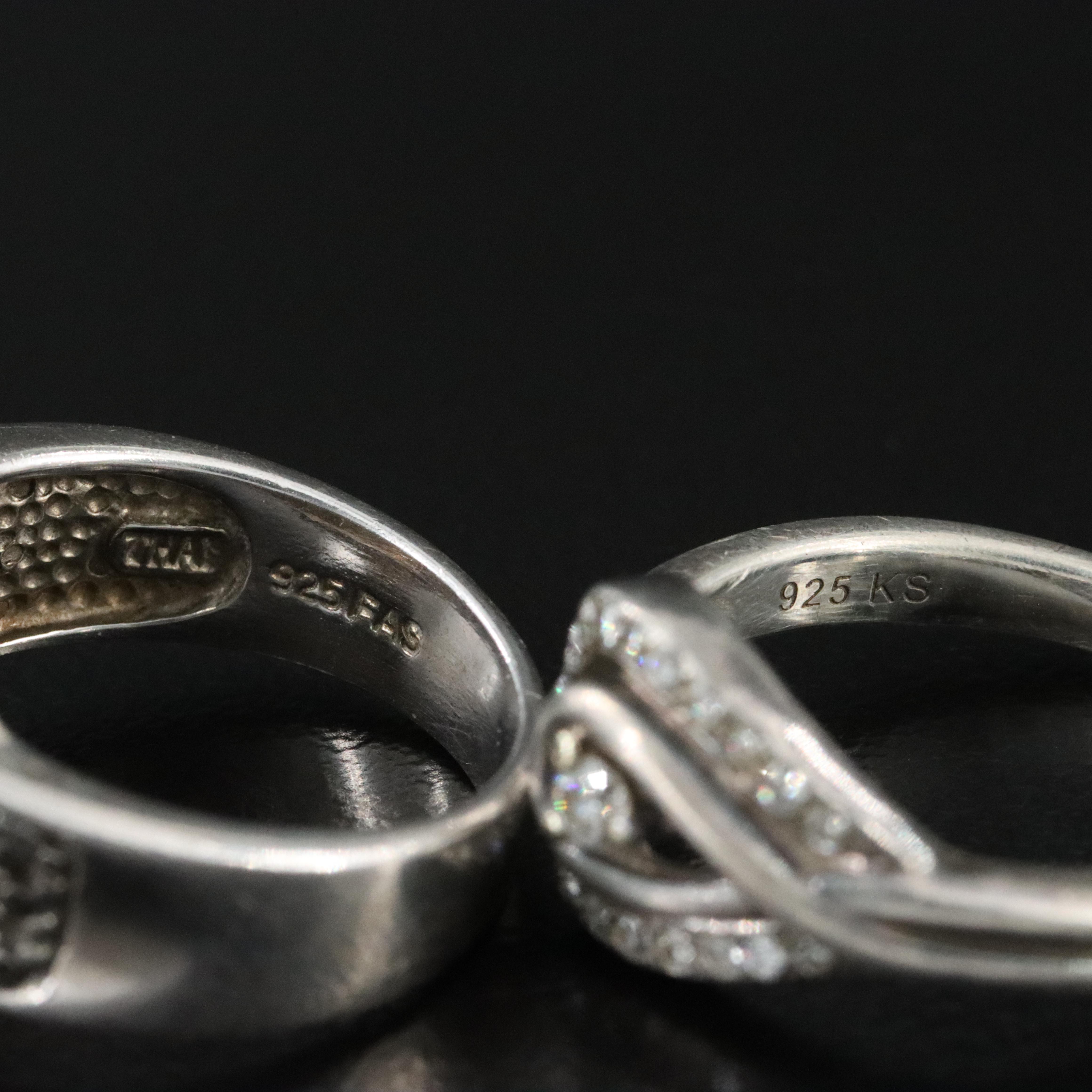 Sterling CZ and Diamond Rings