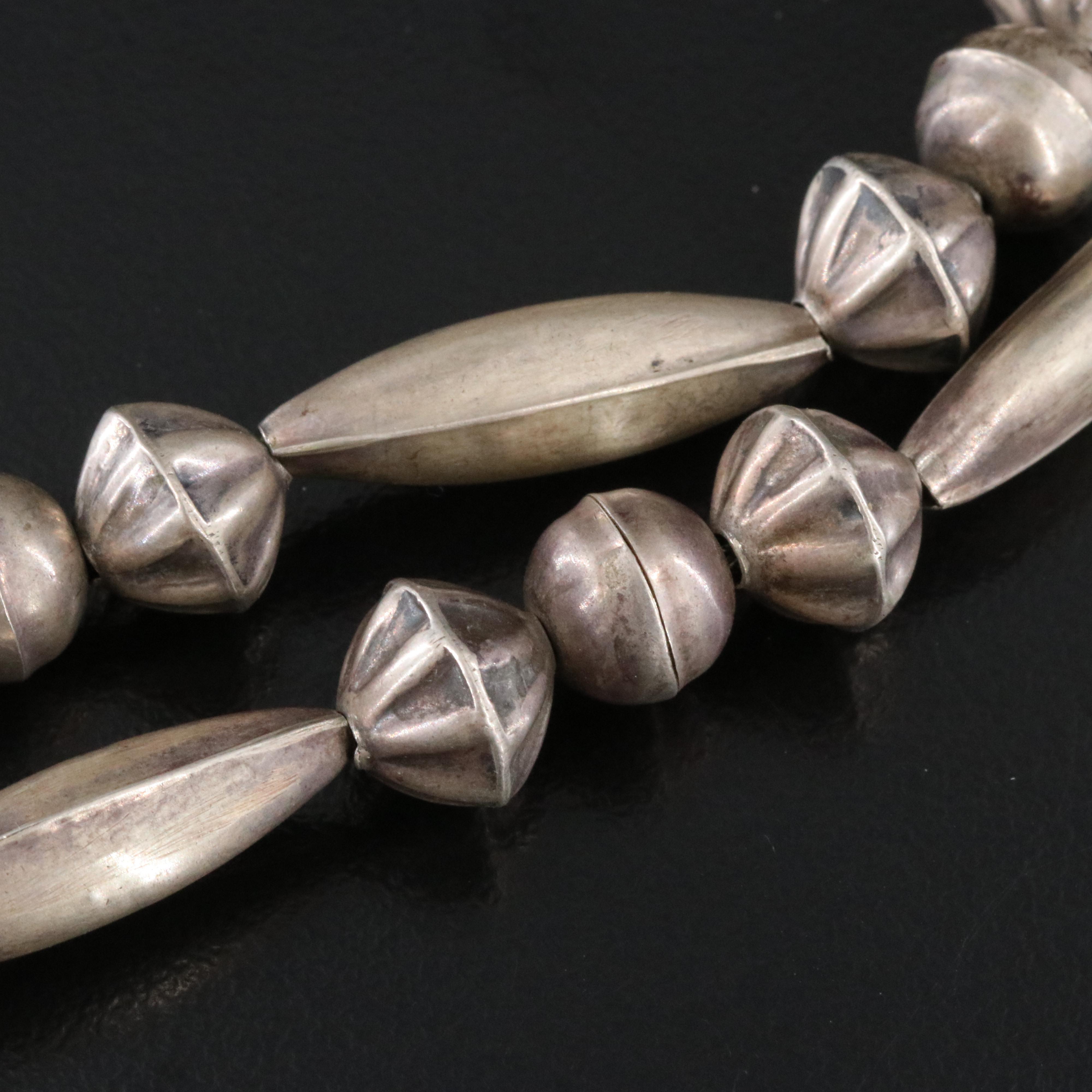 Southwestern Sterling Turquoise Tufa Cast Necklace