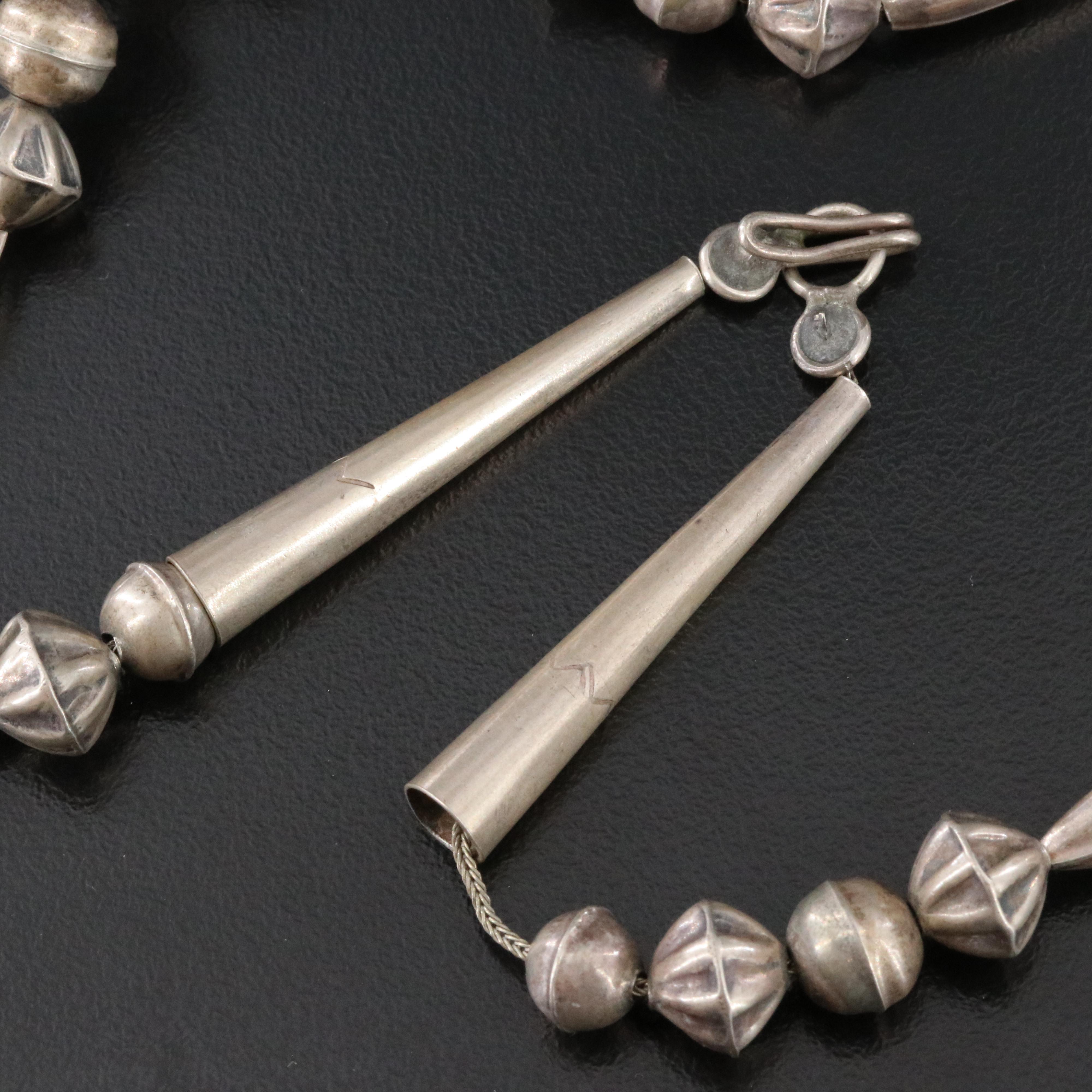 Southwestern Sterling Turquoise Tufa Cast Necklace