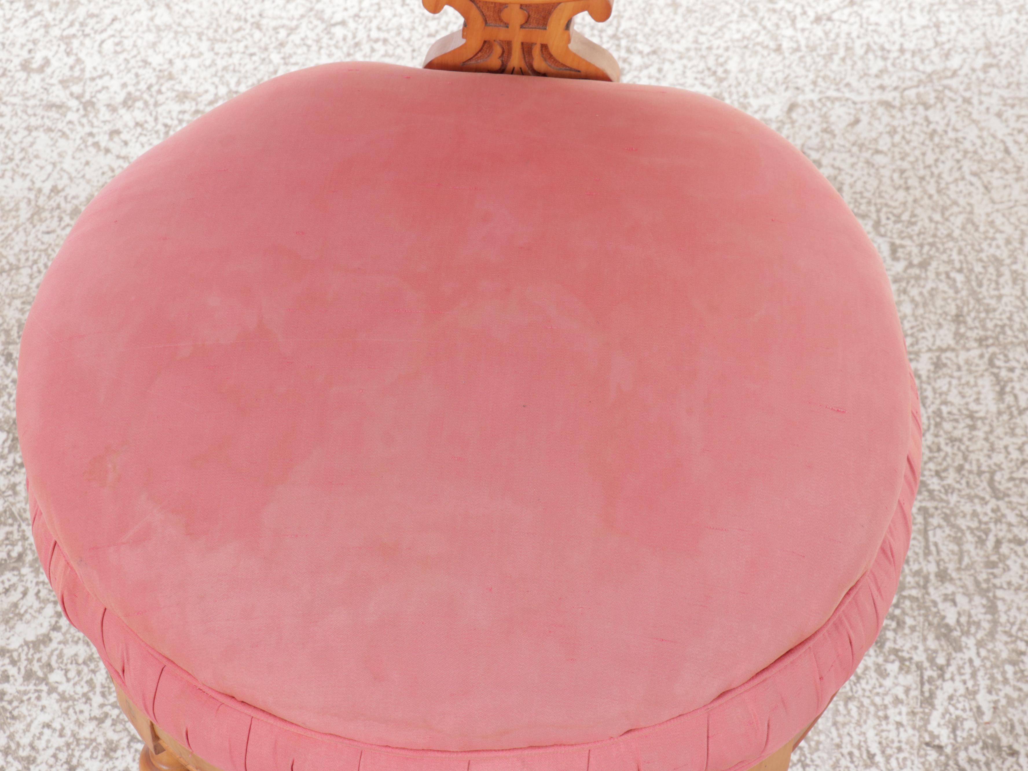 Victorian Rococo Revival Two Piece Upholstered Carved Wood Parlor Set