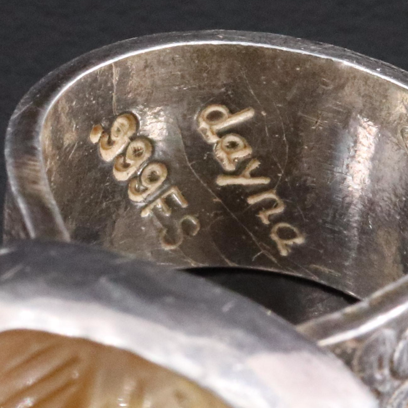 Fine Silver Citrine Floral Ring