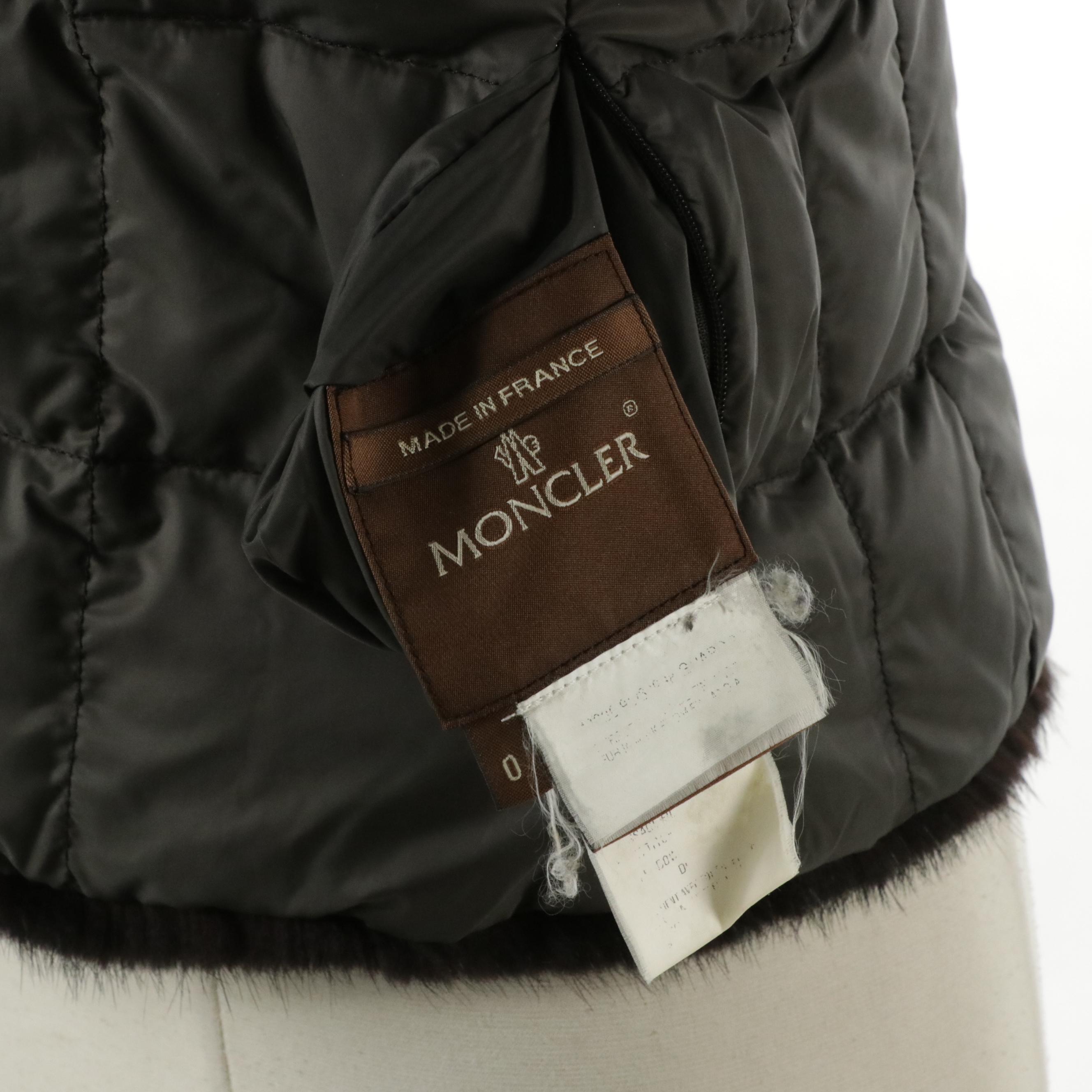 Moncler Vintage Reversible Nylon Vest with Rabbit Fur Trimming