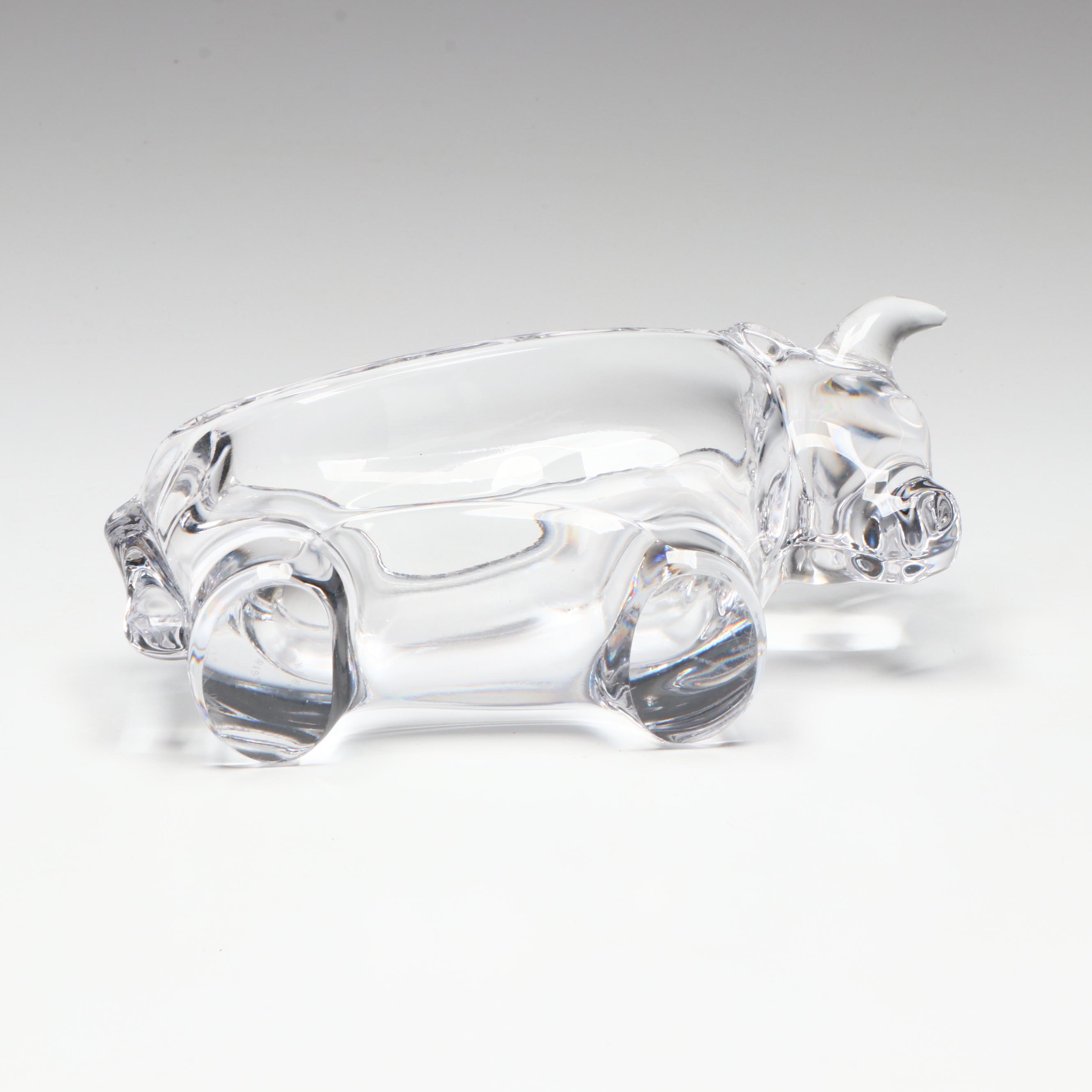Murano Style Glass Wild Mustang Horse Head with Other Bull Shaped Bowl