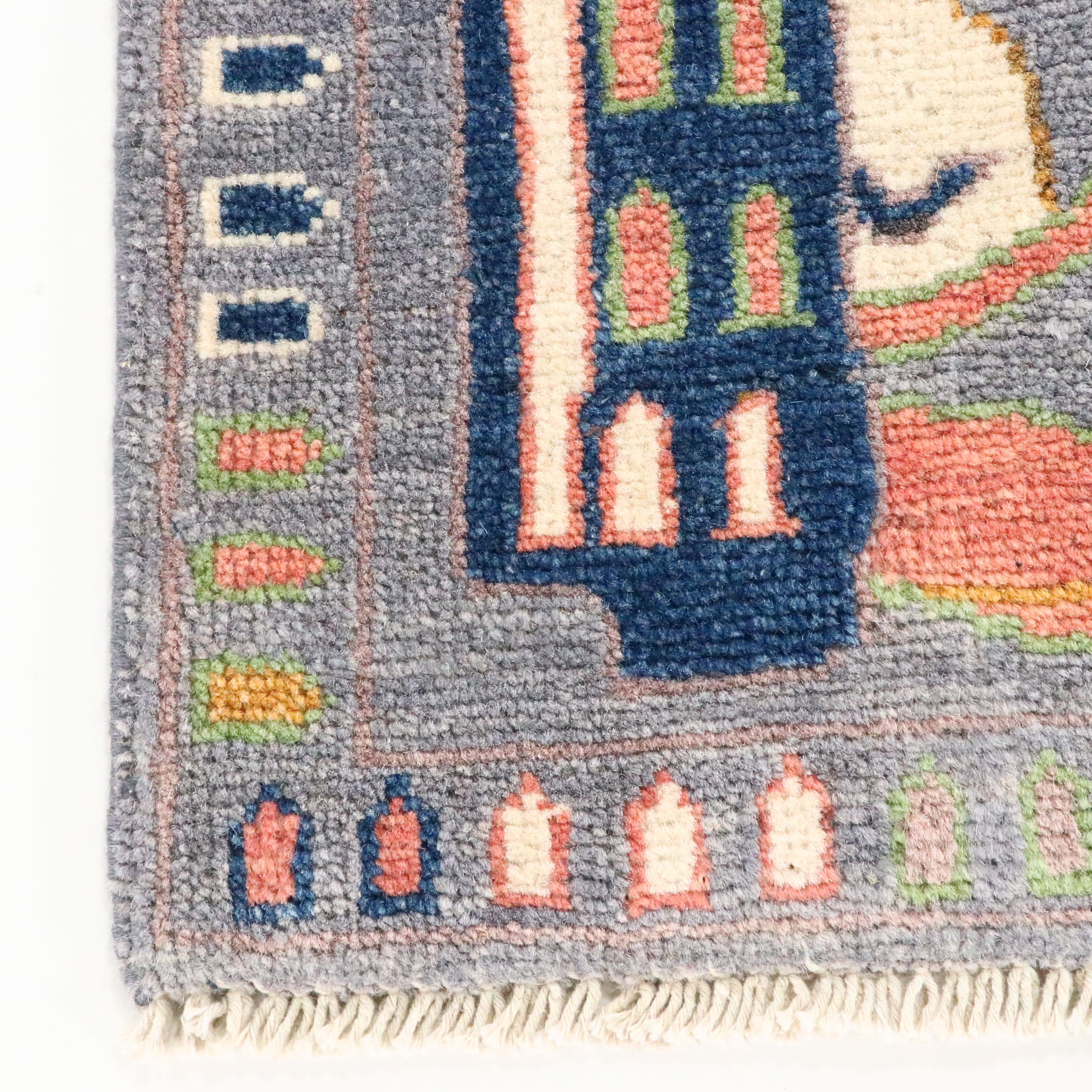 2'7 x 4'1 Hand-Knotted Afghan Pictorial War Accent Rug