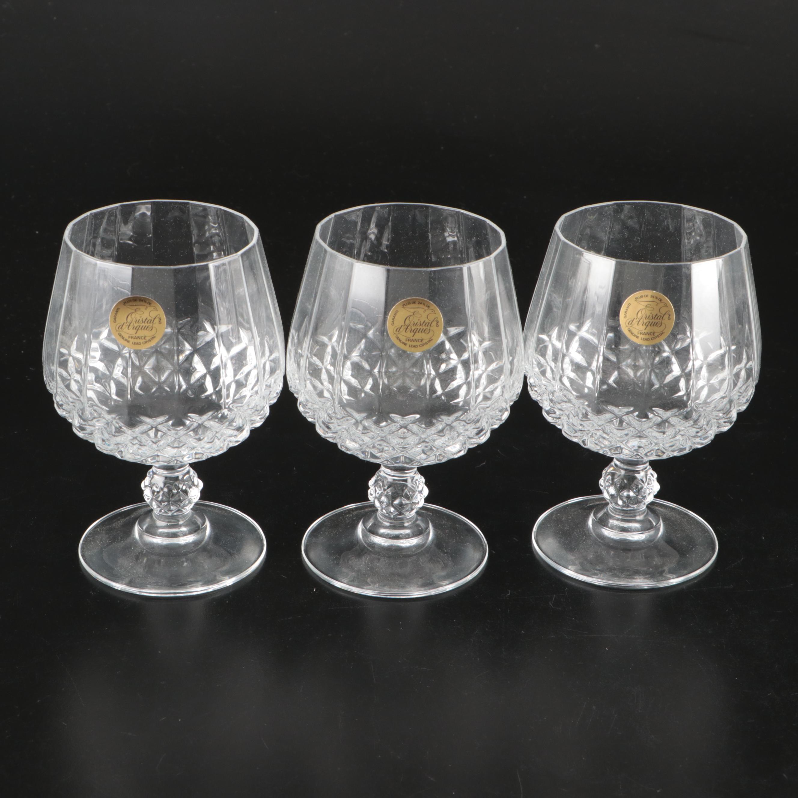 Cristal D'Arques Clear Stemmed Glasses and Tumblers with Candlesticks