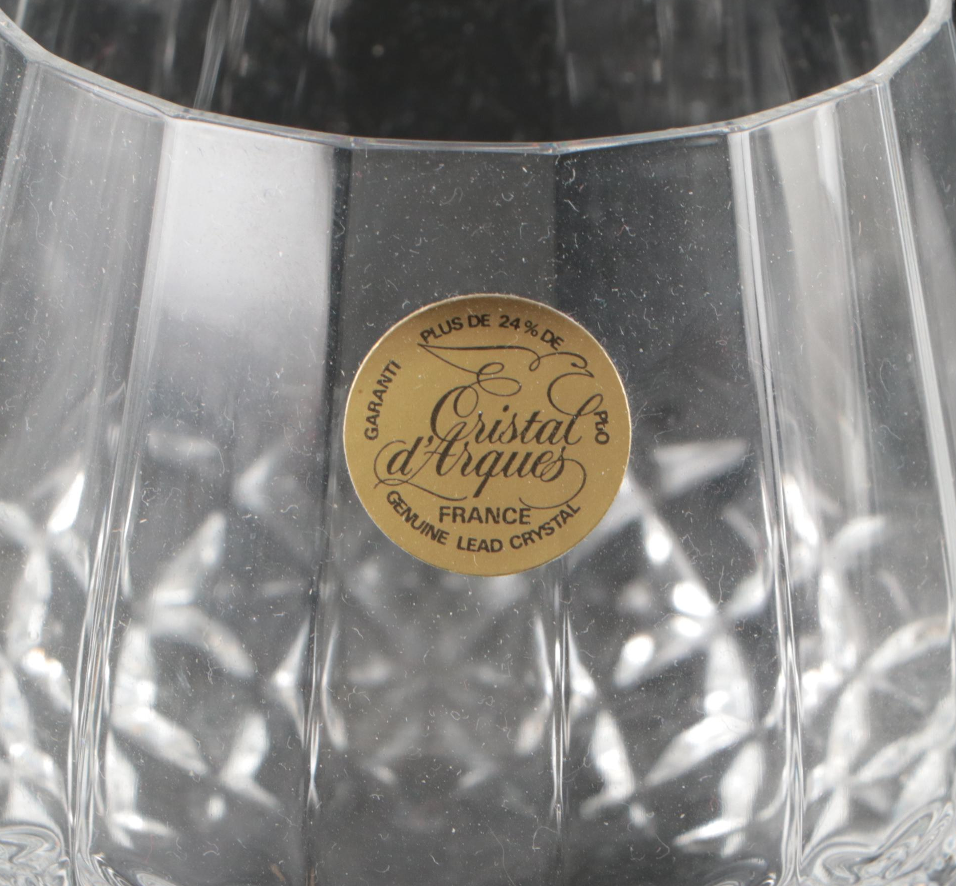 Cristal D'Arques Clear Stemmed Glasses and Tumblers with Candlesticks