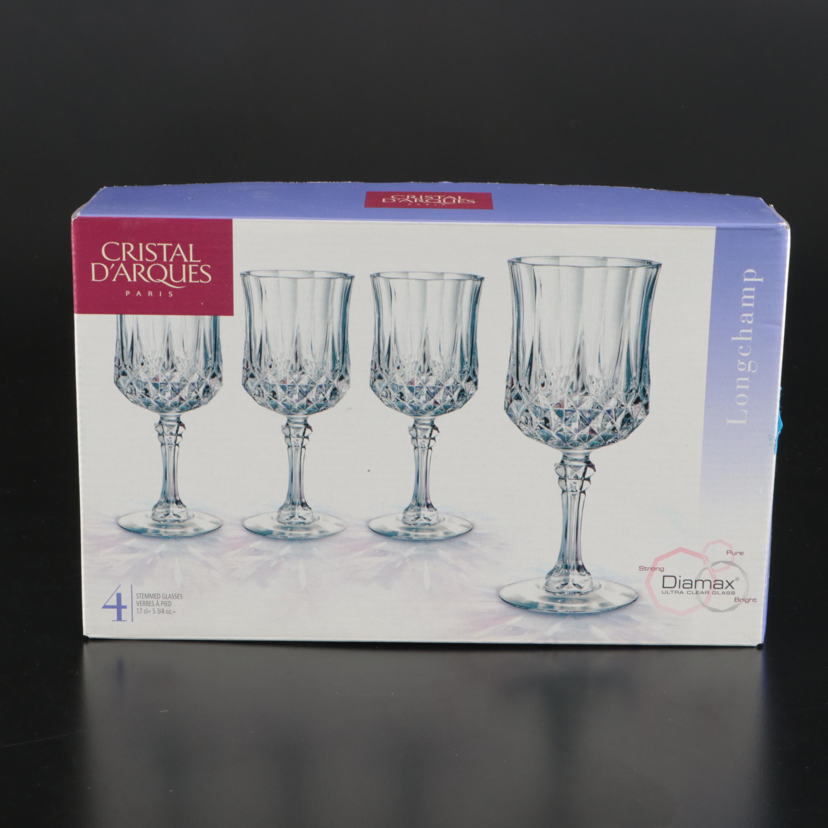 Cristal D'Arques Clear Stemmed Glasses and Tumblers with Candlesticks