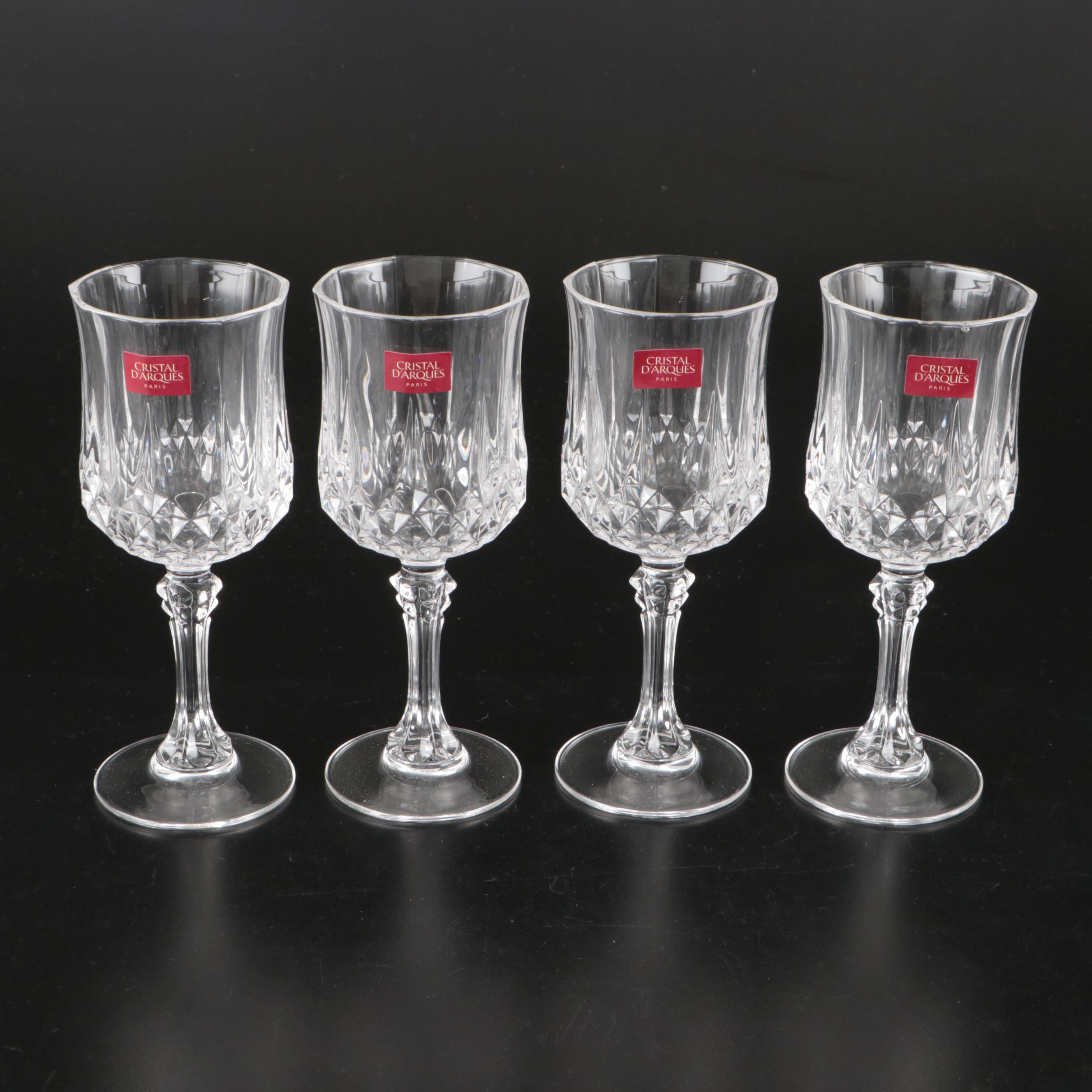 Cristal D'Arques Clear Stemmed Glasses and Tumblers with Candlesticks