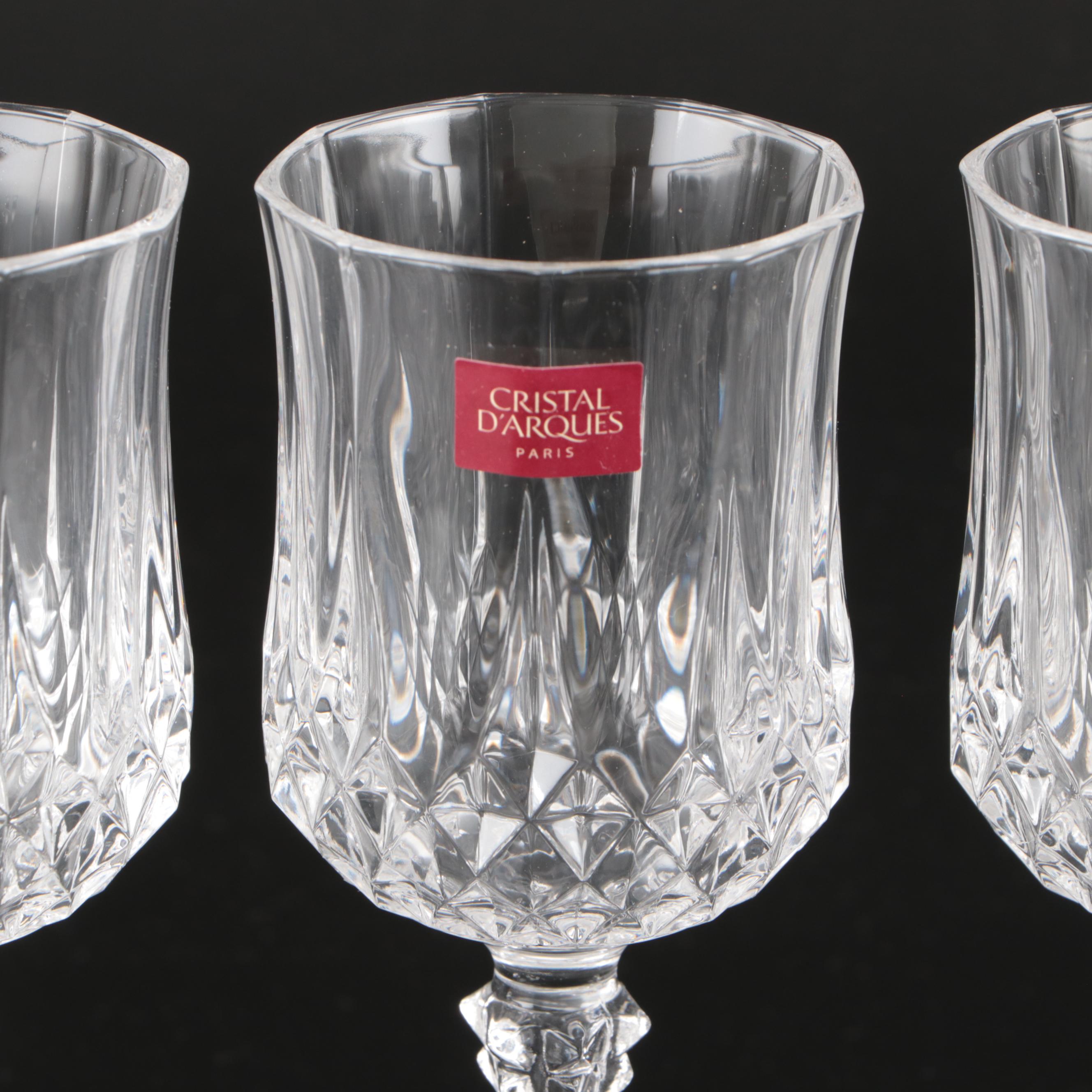 Cristal D'Arques Clear Stemmed Glasses and Tumblers with Candlesticks