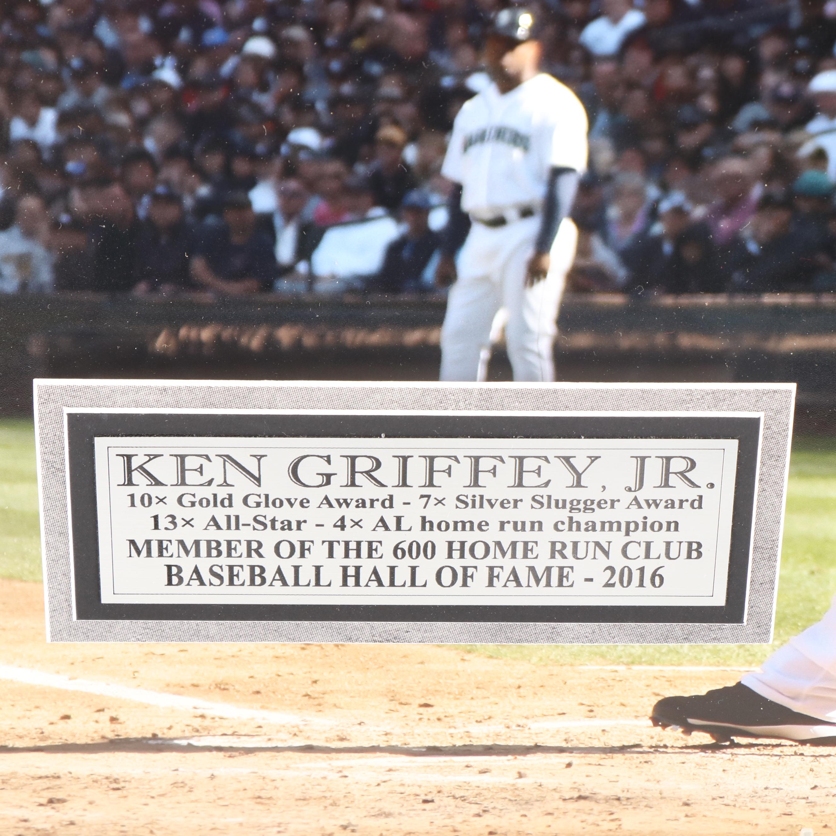 1990 Donruss Ken Griffey Jr Signed Baseball Card & Seattle Mariners Display, JSA