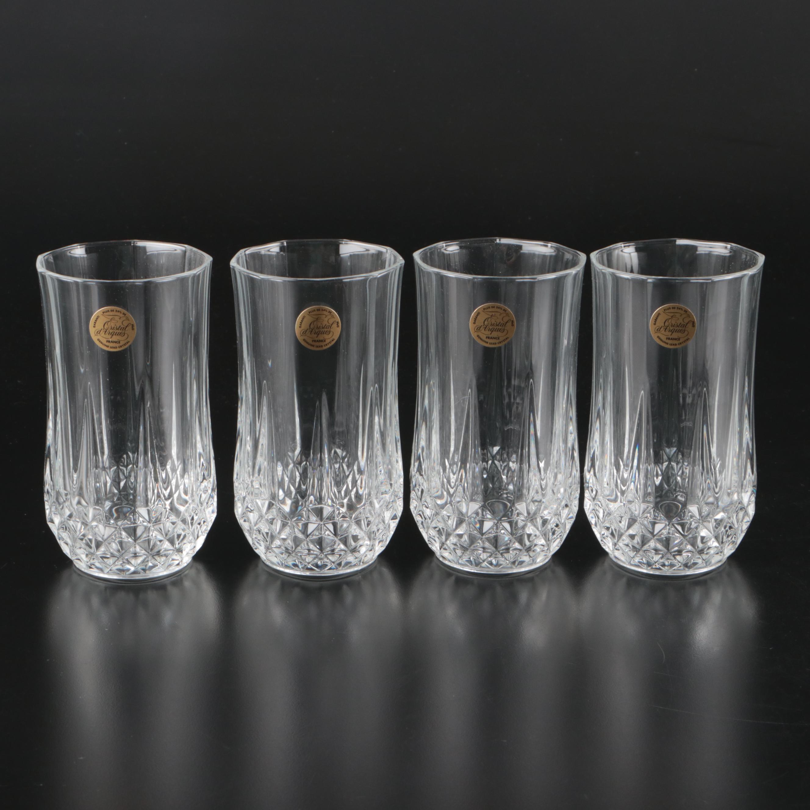 Cristal D'Arques Clear Stemmed Glasses and Tumblers with Candlesticks