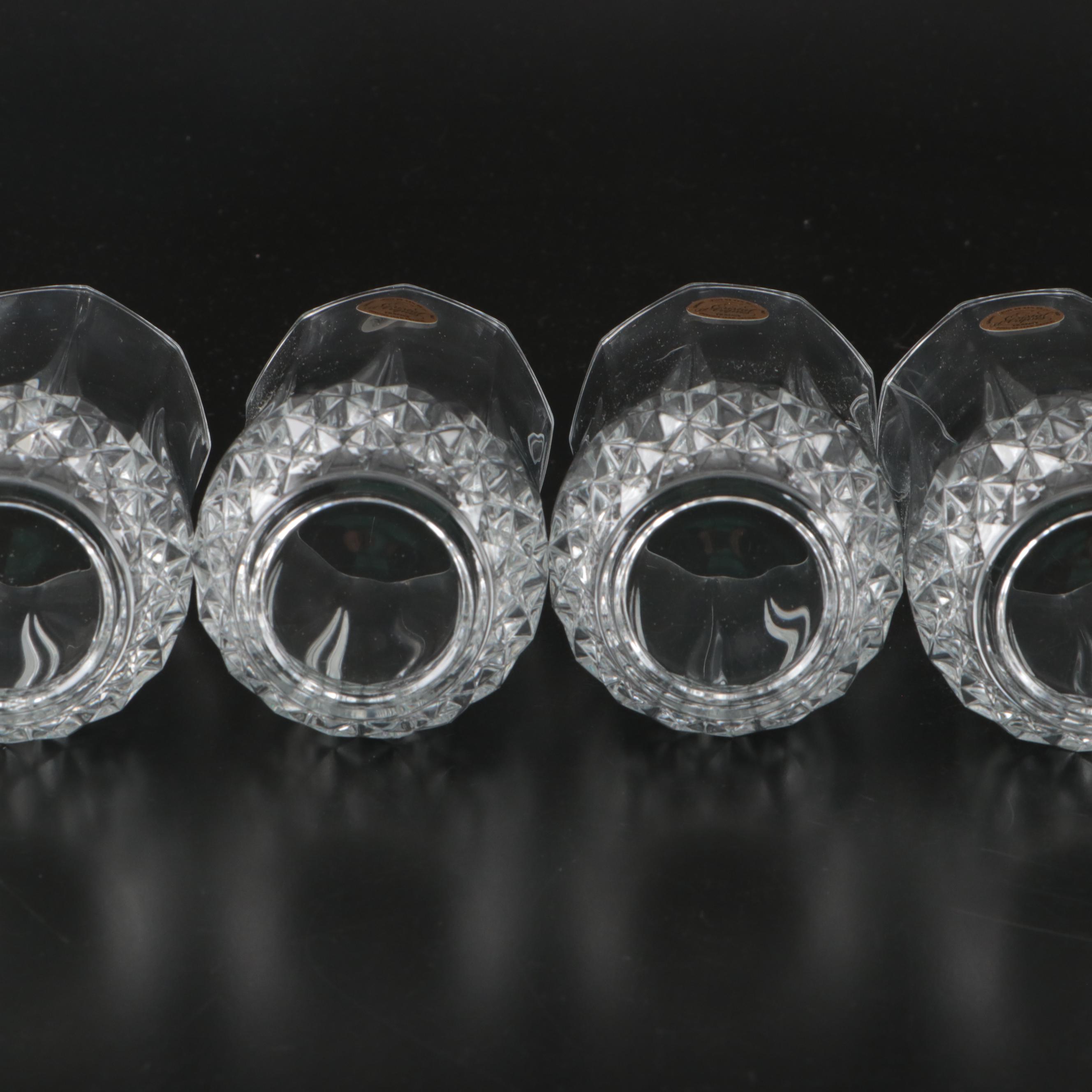 Cristal D'Arques Clear Stemmed Glasses and Tumblers with Candlesticks