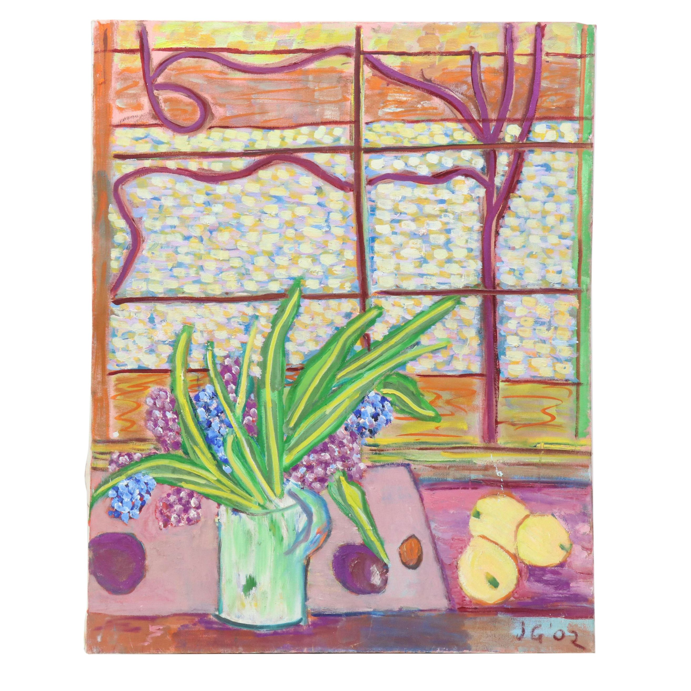 Janice Guttman Still Life Acrylic Painting, 2002