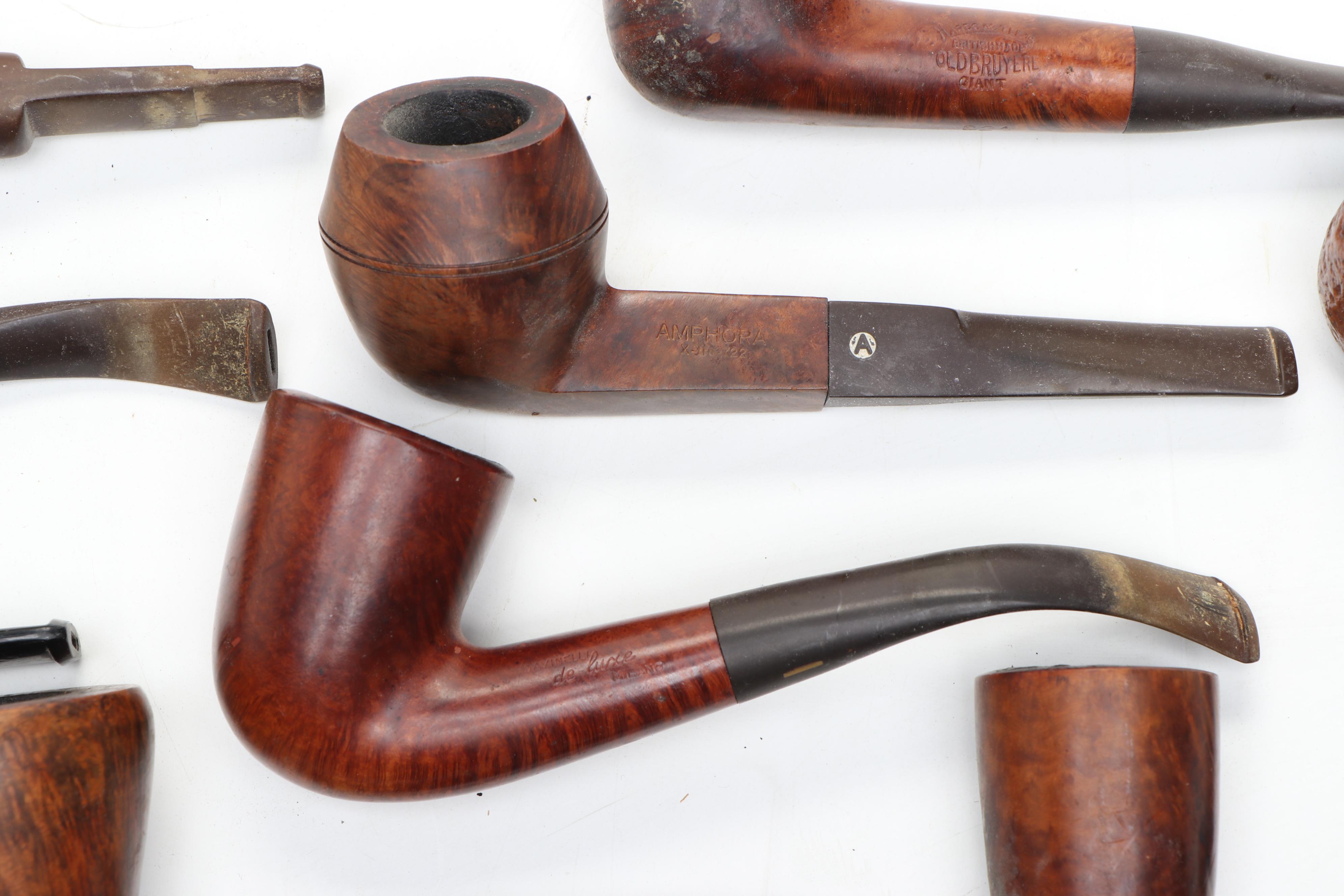 Butz-Choquin, Tabago, and More Carved Wood Pipes with Wooden Stand