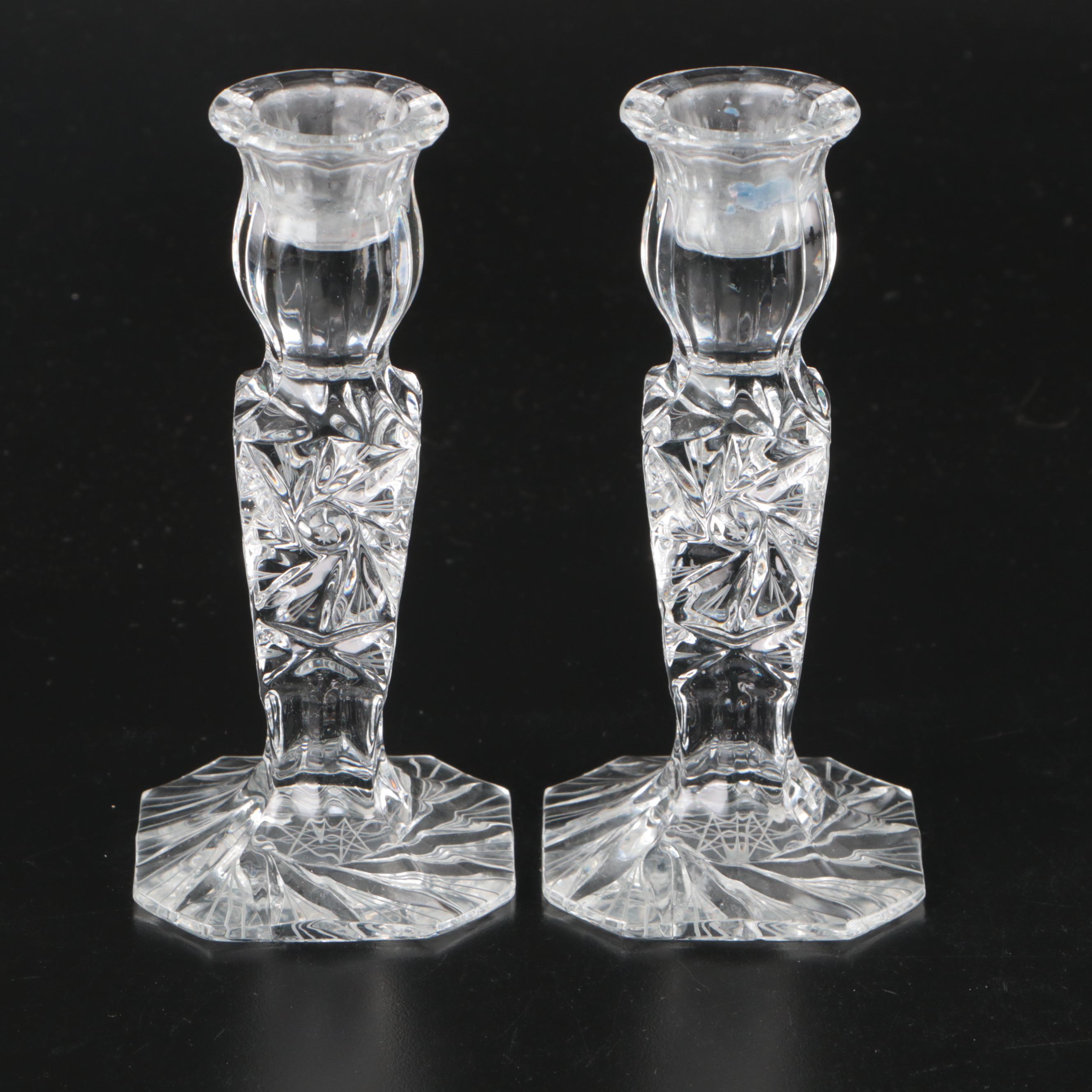 Cristal D'Arques Clear Stemmed Glasses and Tumblers with Candlesticks