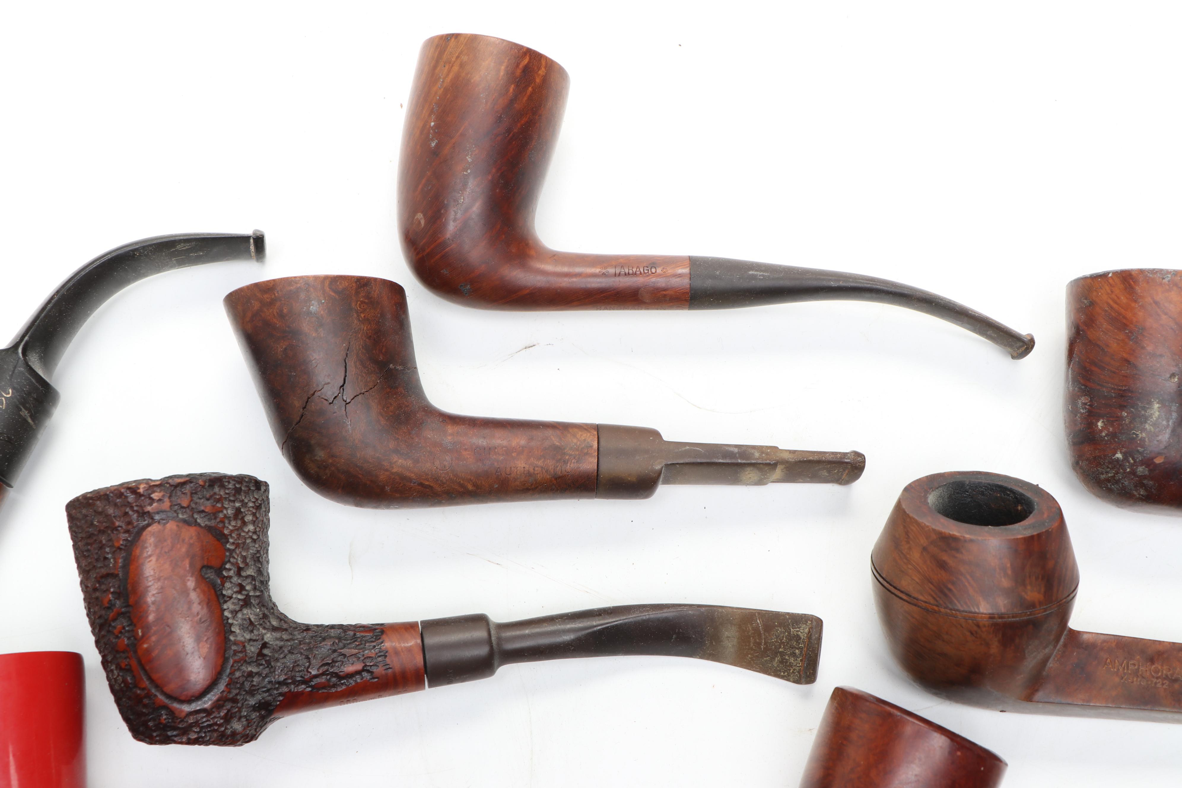 Butz-Choquin, Tabago, and More Carved Wood Pipes with Wooden Stand