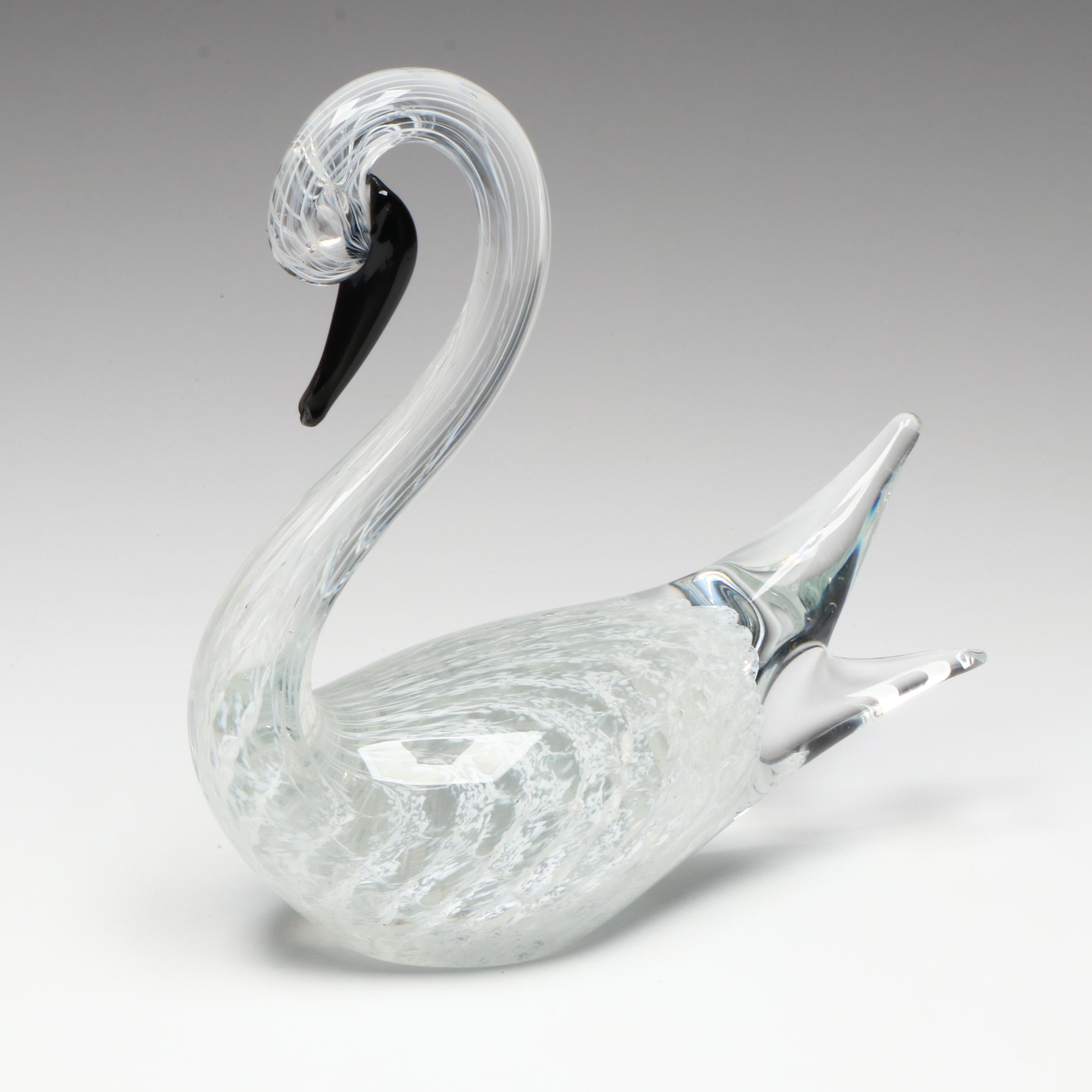 Murano Blown Glass Swans