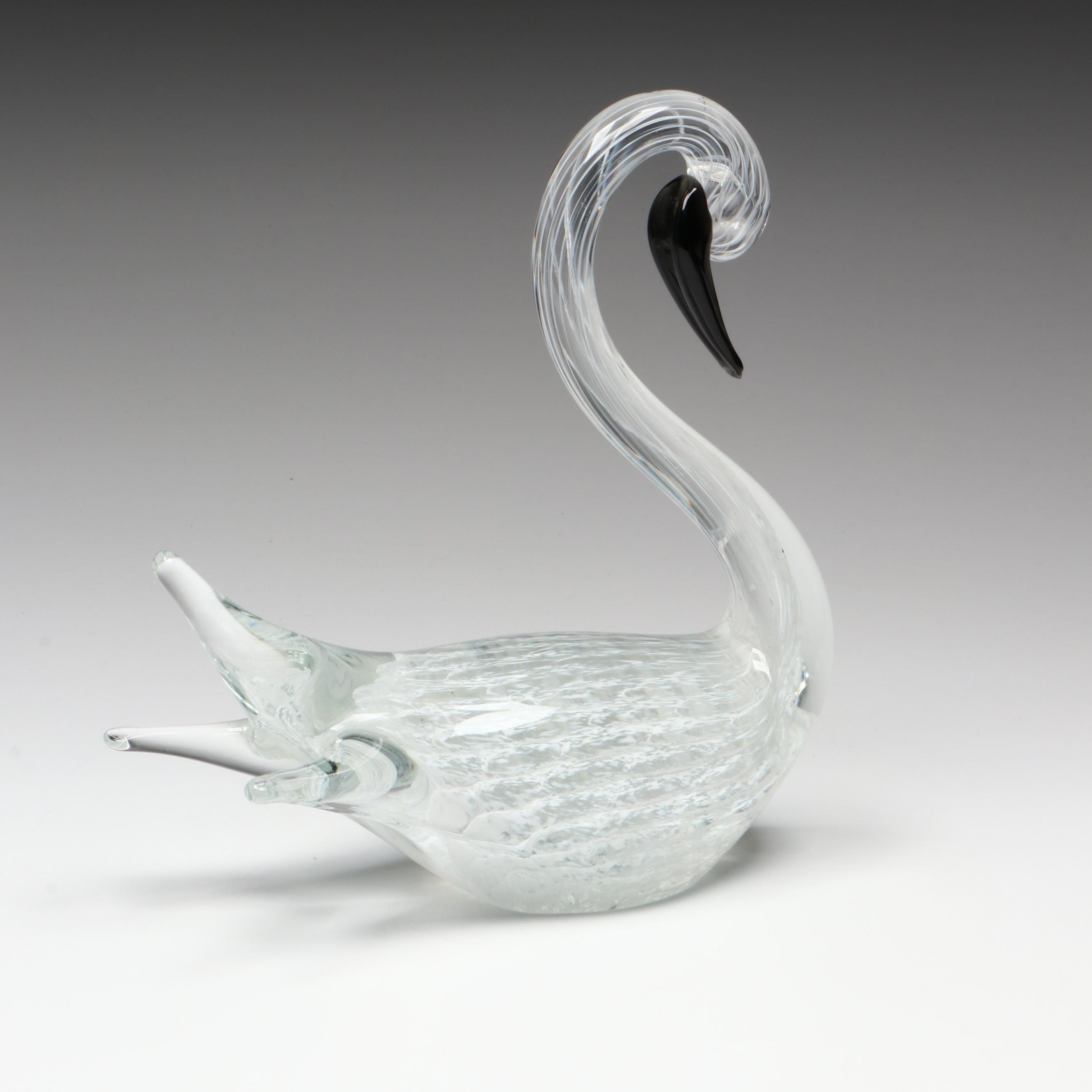 Murano Blown Glass Swans