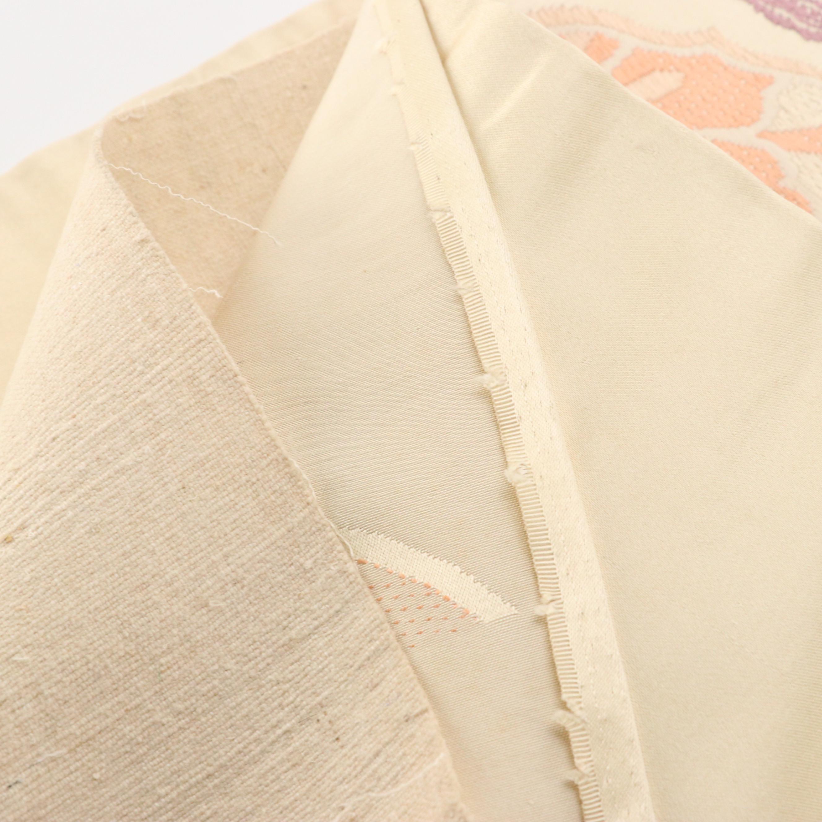 Japanese Rokutsu Fukuro Obi in Embroidered Silk