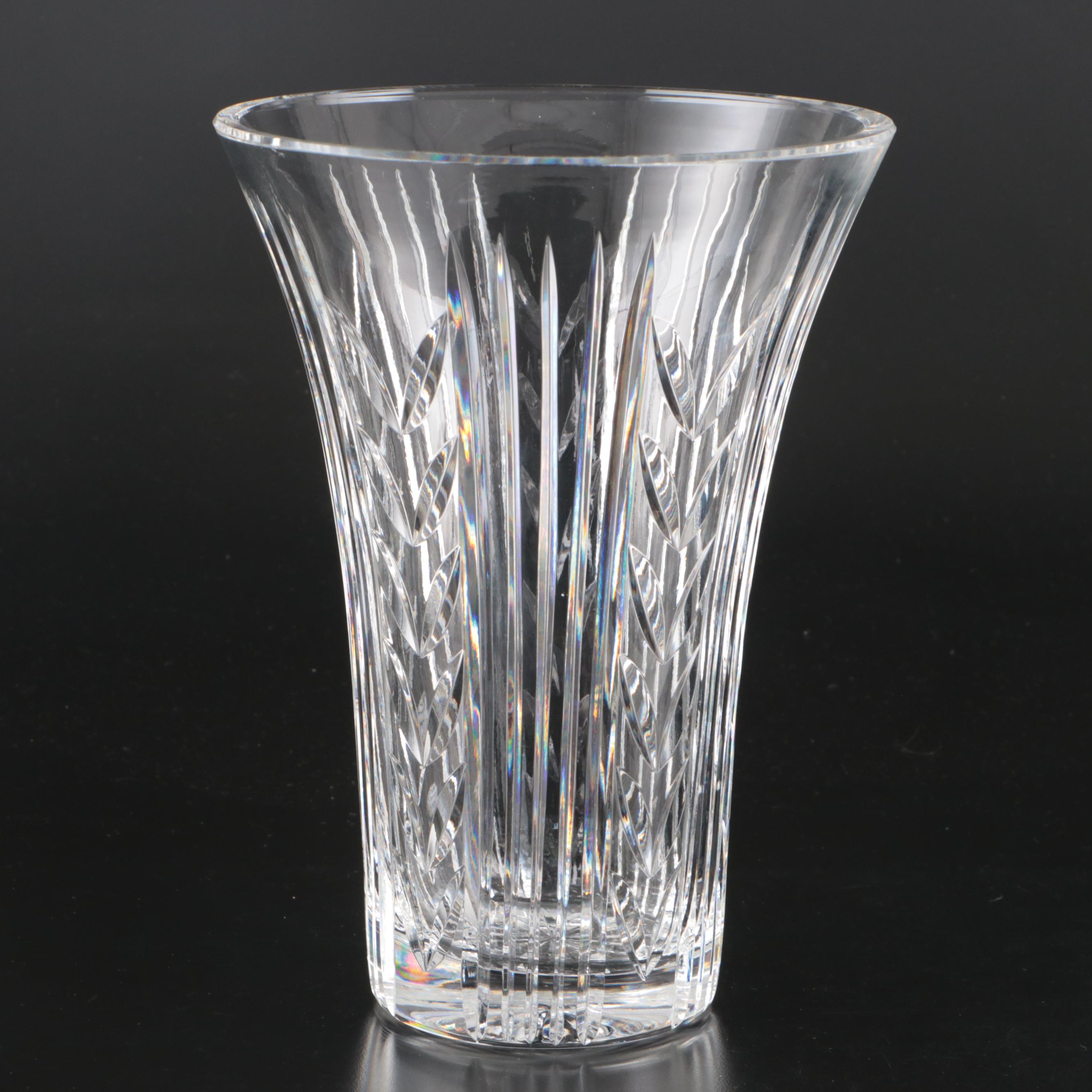 Waterford Crystal "Glencar" Flared Vase, Late 20th Century