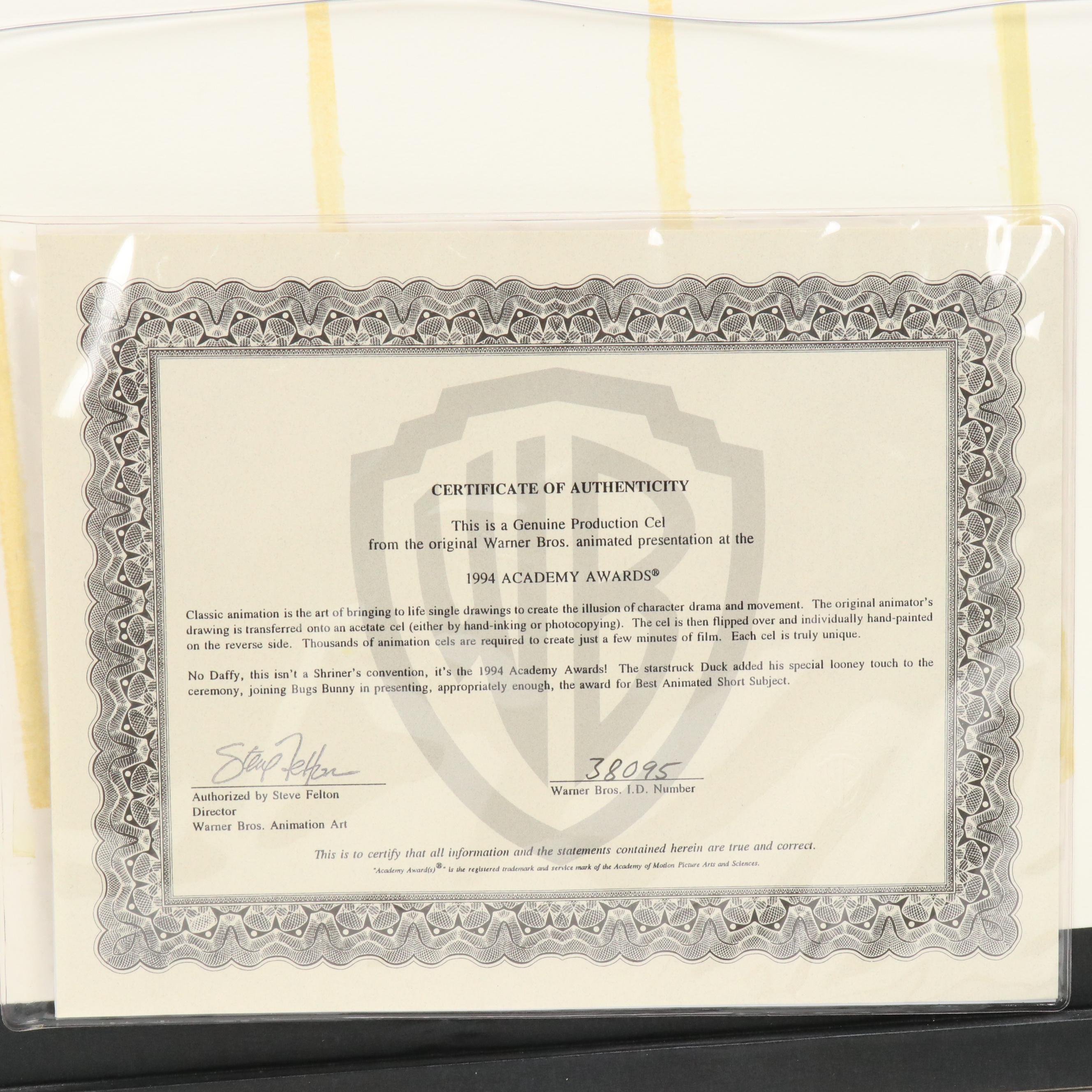 Warner Bros. Bugs Bunny and Daffy Duck Sericel "1994 Academy Awards," 1995