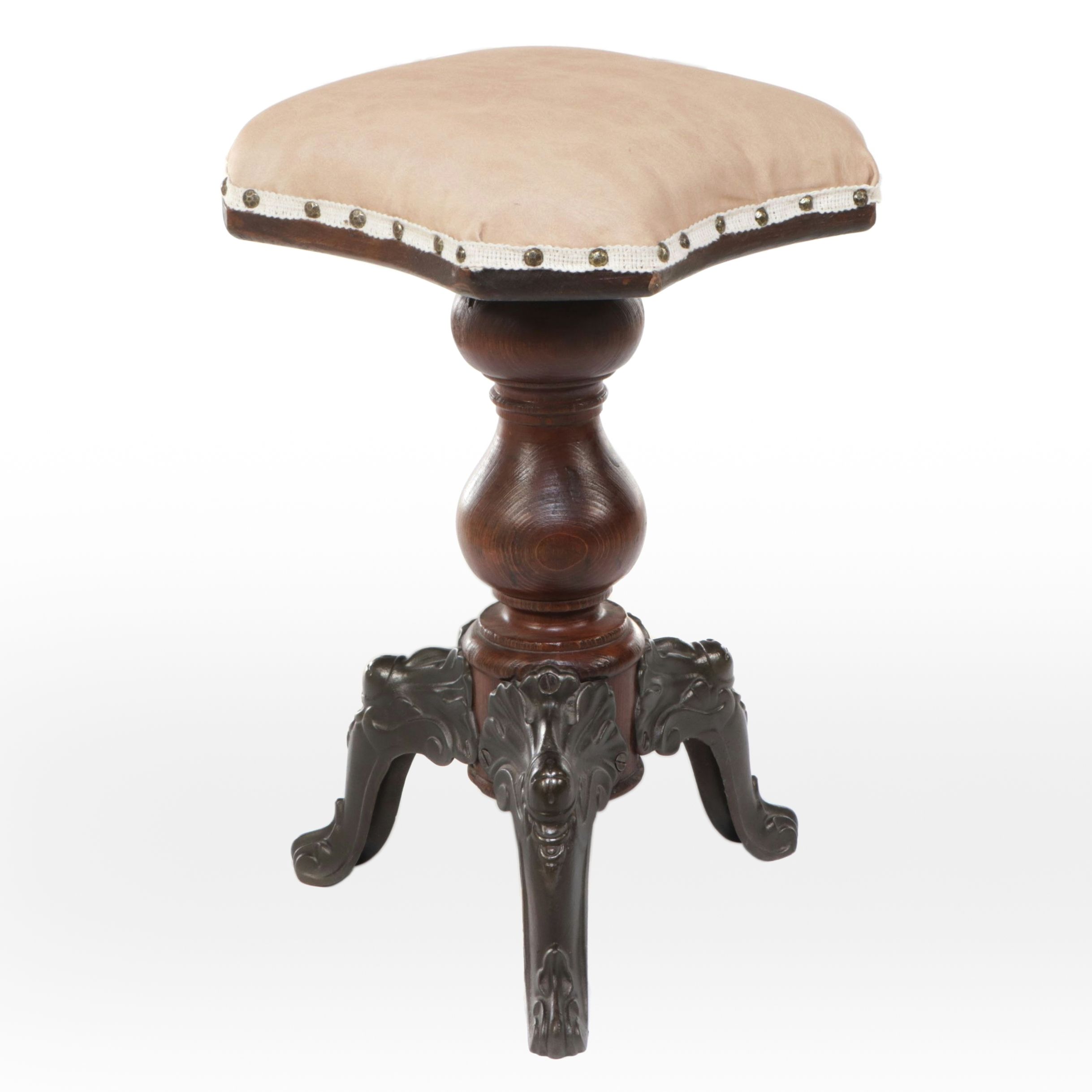 Victorian Mahogany Adjustable Piano Stool